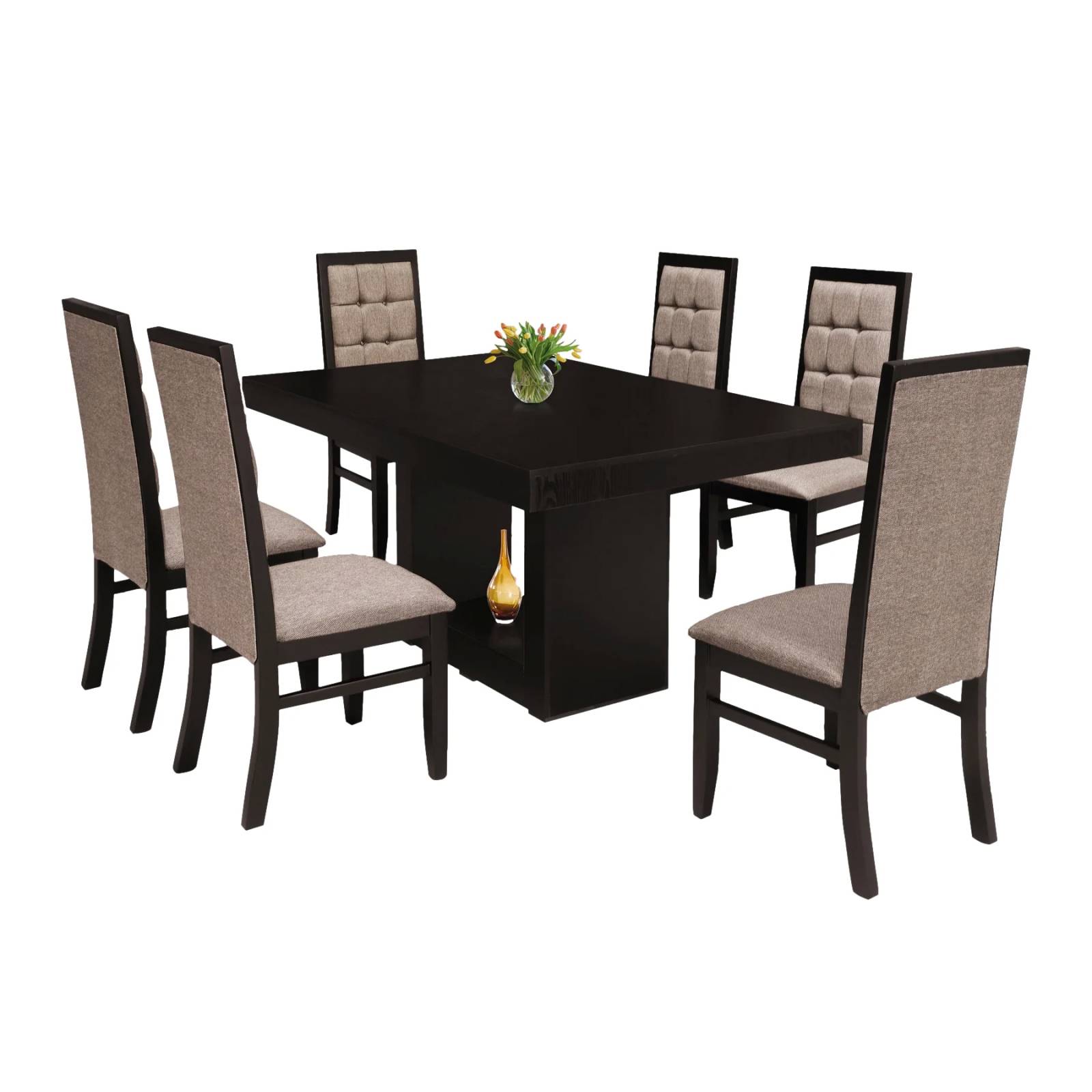 Comedor 6 Sillas Gema Chocolate - Kessa
