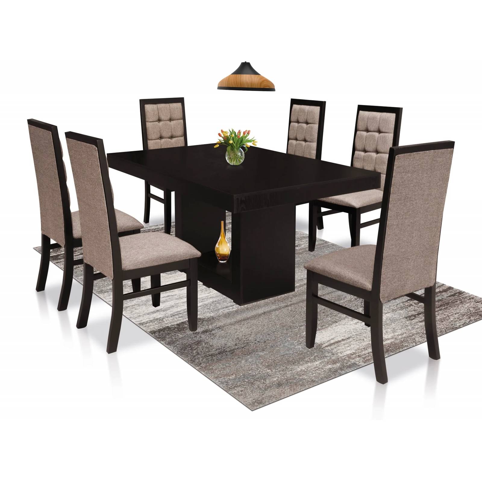 Comedor 6 Sillas Gema Chocolate - Kessa