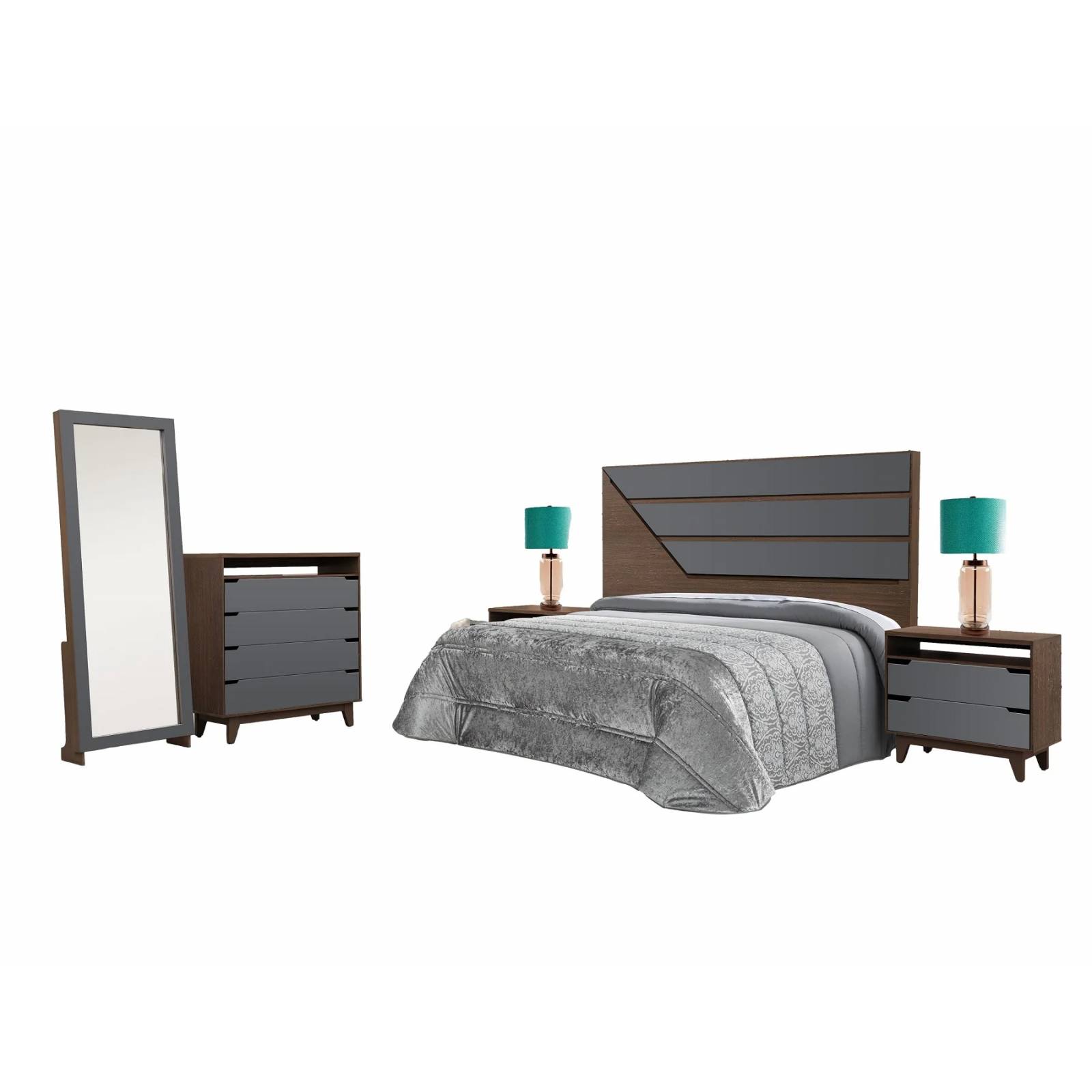 Recamara King Size Rabi Nogal - Kessa