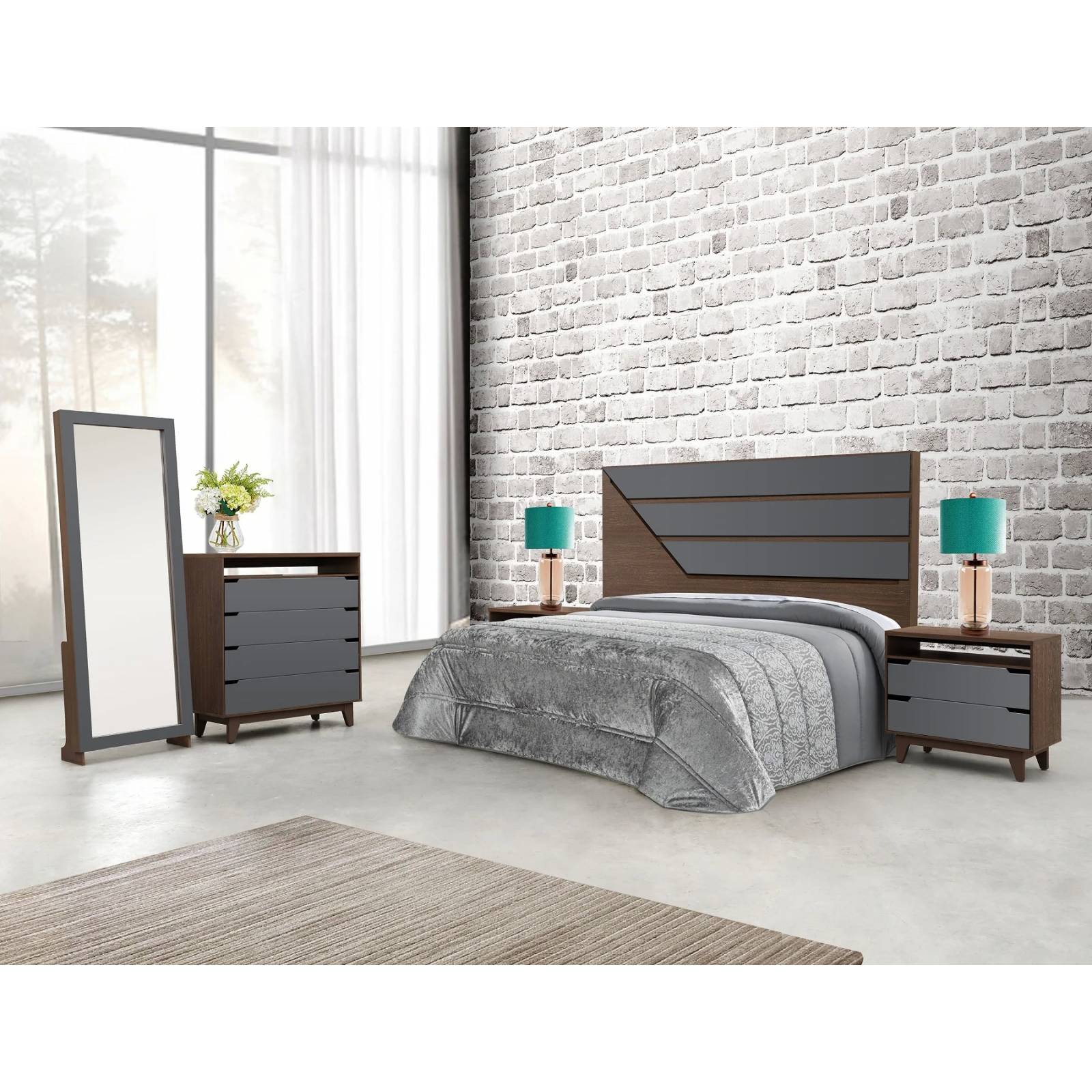 Recamara King Size Rabi Nogal - Kessa