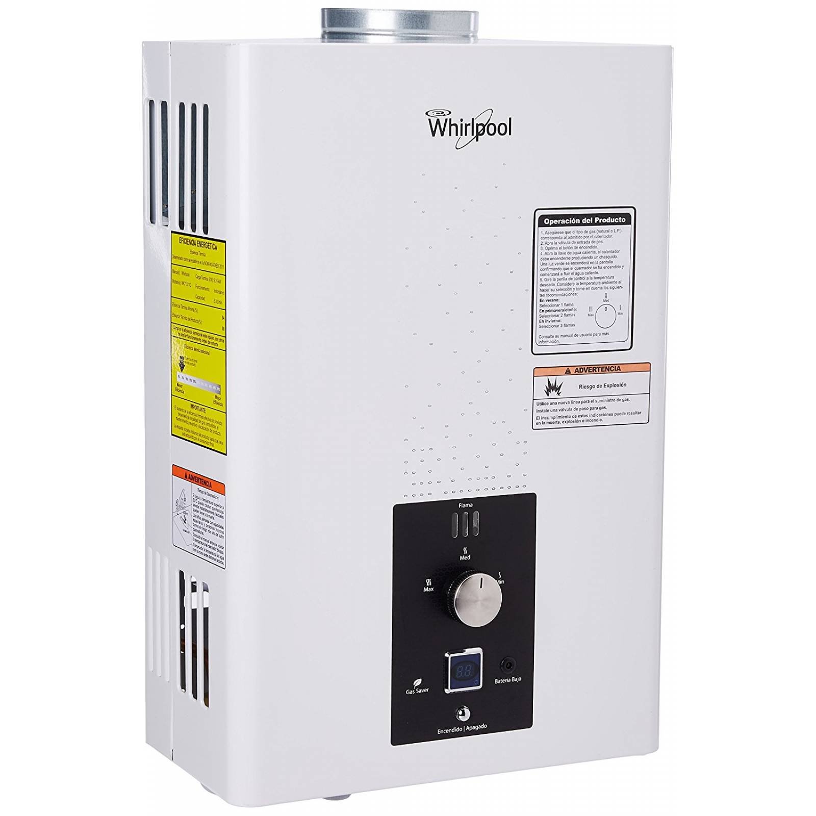 Calentador de 1 Servicio, Gas Natural WhirlPool WK71311Q Blanco