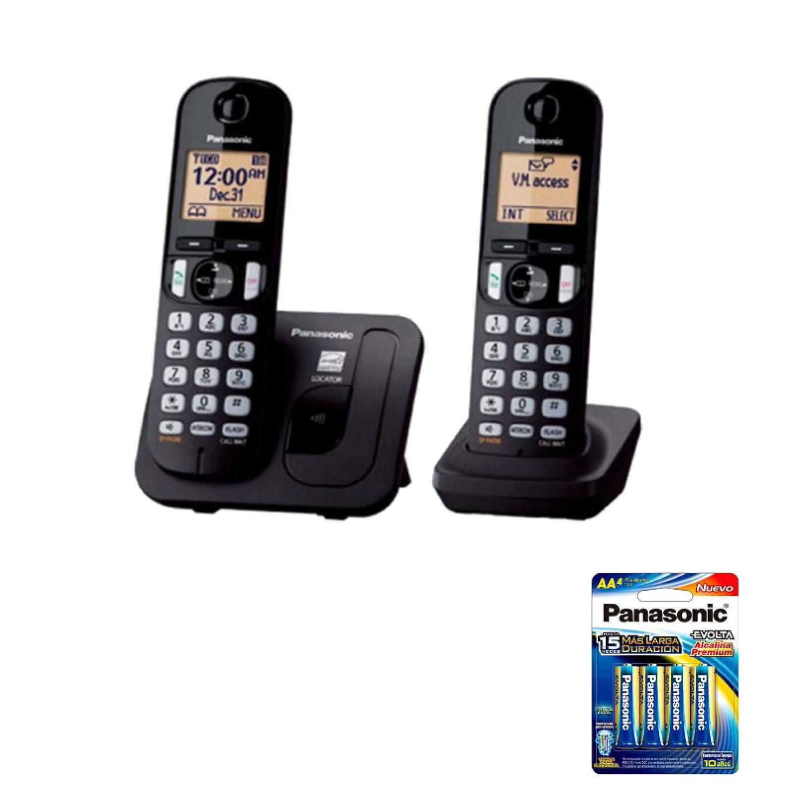 Teléfono Inalámbrico Digital con Dos Auriculares Panasonic KXTGC212 Negro