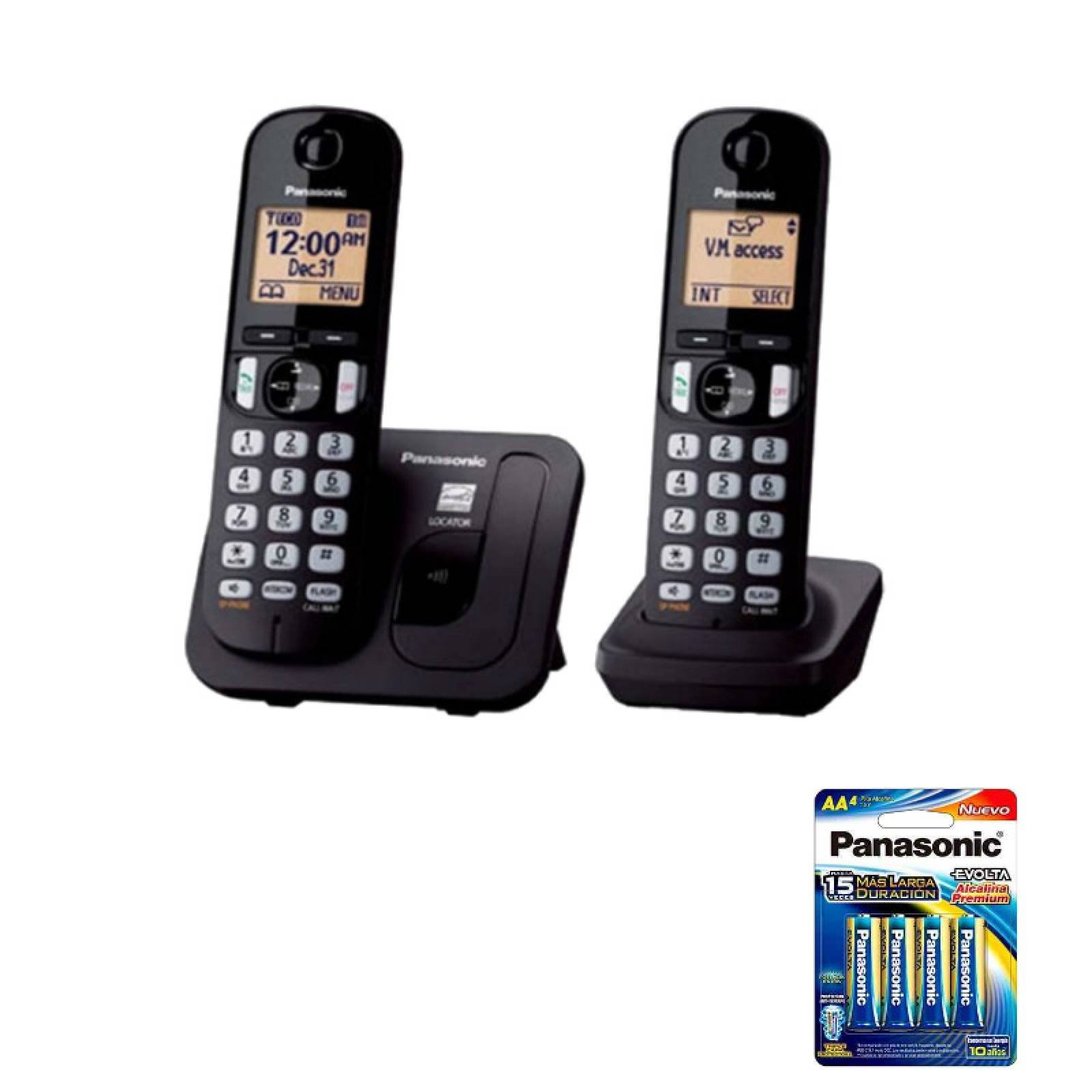 Teléfono Inalámbrico Digital con Dos Auriculares Panasonic KX-TGC212 Negro