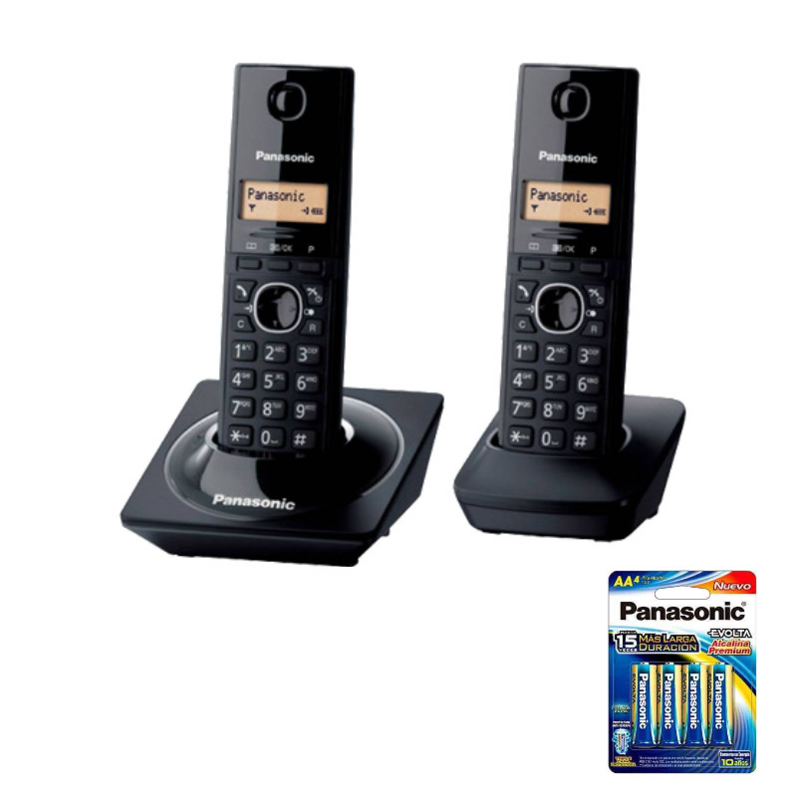 Teléfono Inalámbrico DECT con dos auriculares Panasonic KX-TG1712MEB Negro