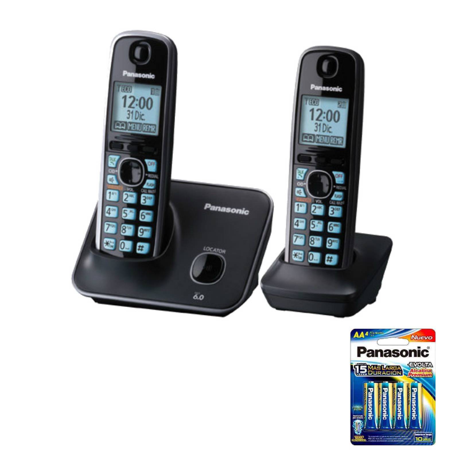 Teléfono DECT con Pantalla LCD de 1.8" y un auricular adicional Panasonic KX-TG4112MEB Azul