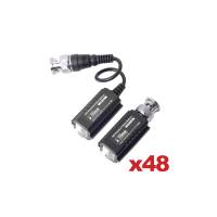 Paquete De 48 Kits De Transceptores Kit De Transceptores (Balluns) Turbohd Hasta 4K / 5 Mp / Hd-Tvi/hd-Cvi/ahd / Conector 100% Cobre / Con Cable Rf Blindado/epcom Titanium