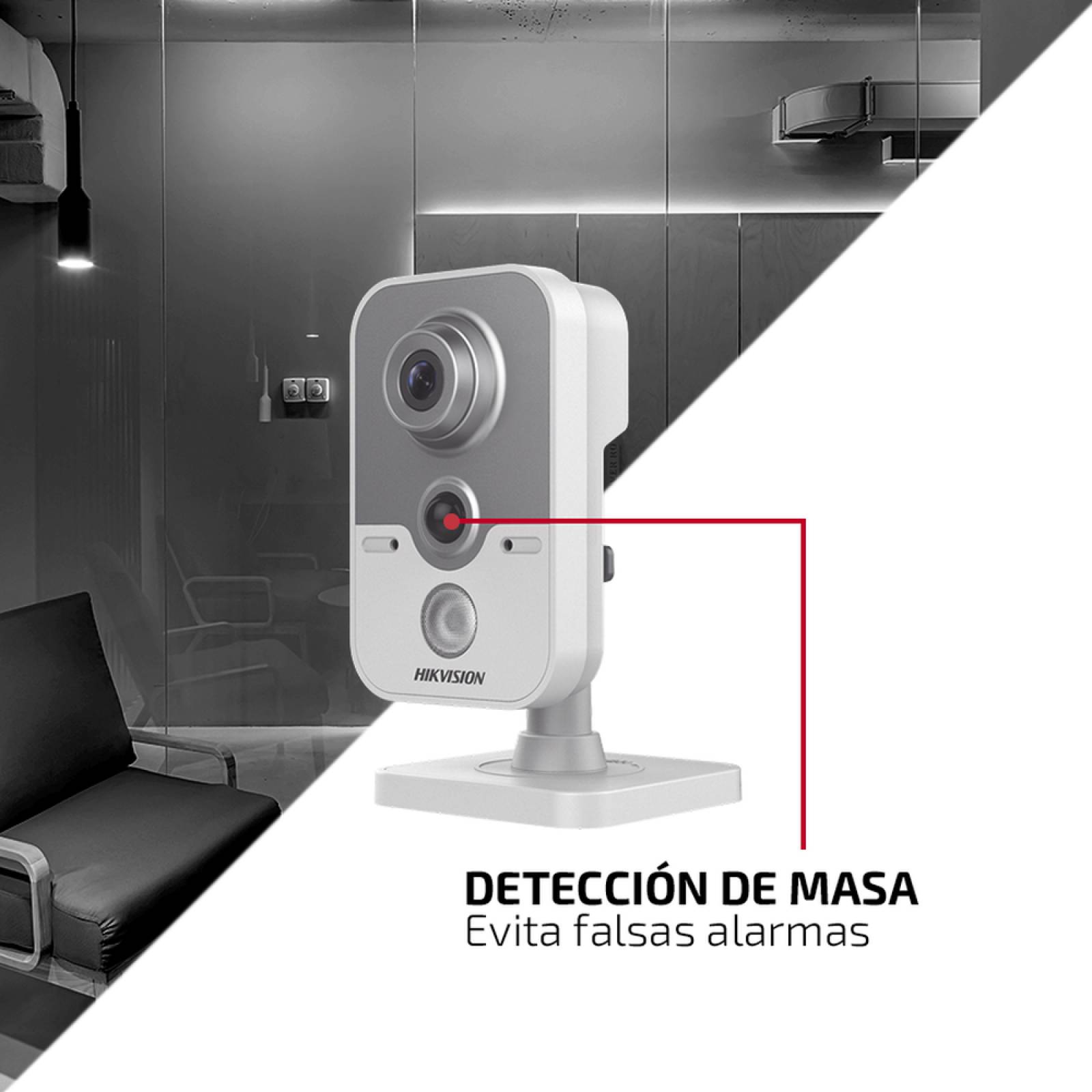 Cubo TURBO 1080p / TECNOLOGÍA PIR / Gran Angular 103º / Lente 2.8 mm / IR EXIR Inteligente 20 mts / Micrófono Integrado / Interior/ HIKVISION