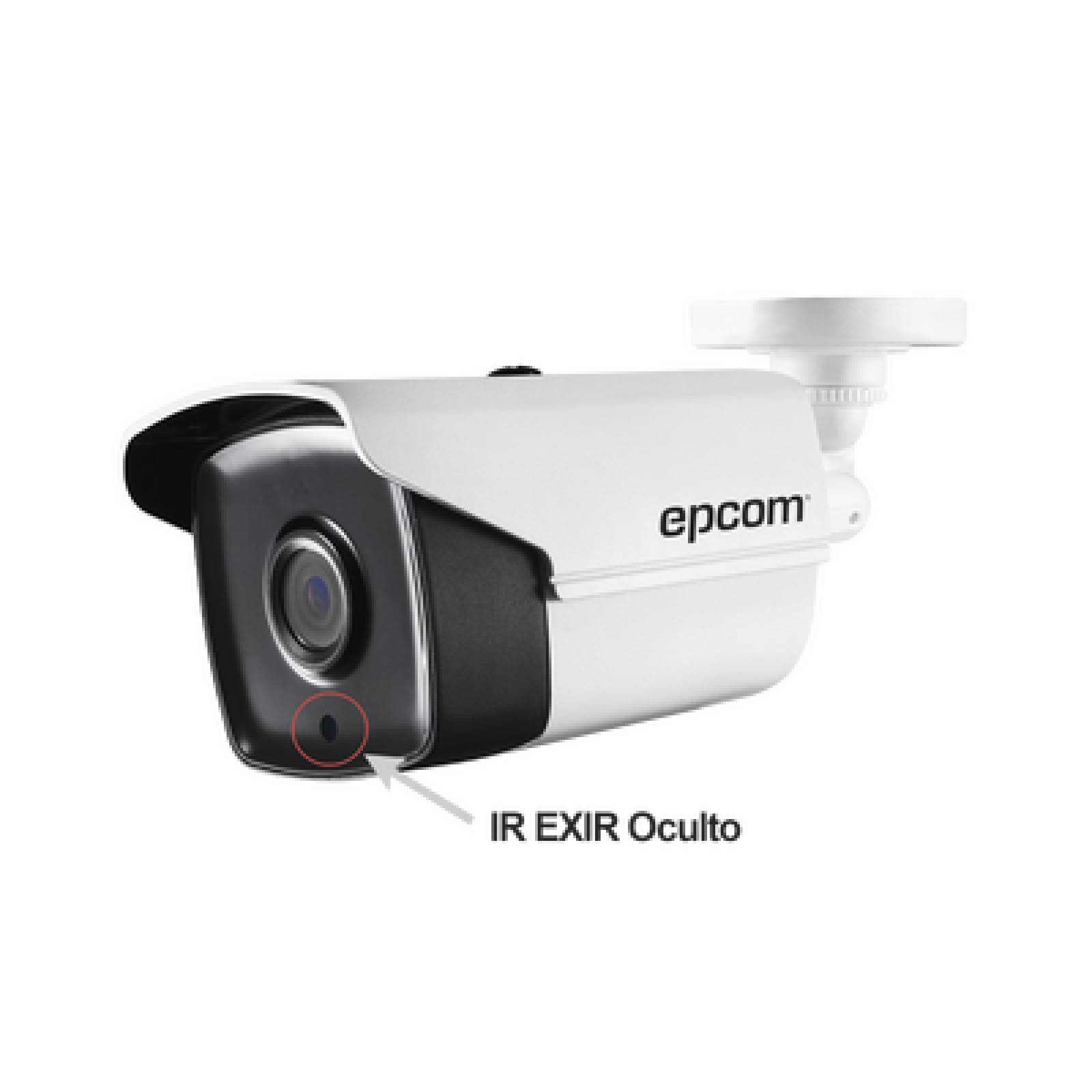 Bala TURBOHD 5 Megapixel / Gran Cobertura / Lente 3.6 mm / 4 Tecnologías (TVI / AHD / CVI / CVBS) / 40 mts IR EXIR / Exterior IP67 EPCOM