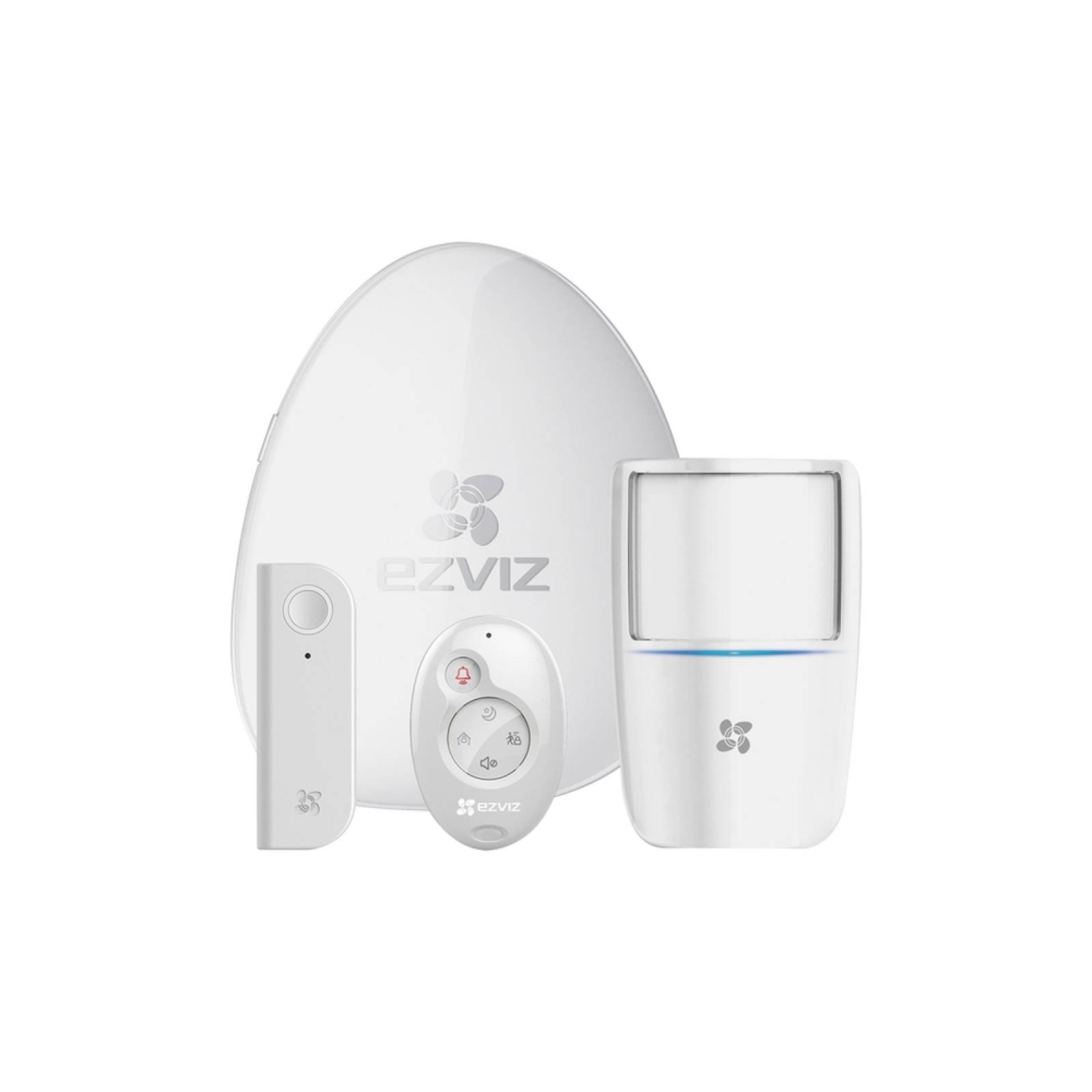 Kit de Alarma Inalambrico / Incluye: 1 Hub, 1 Sensor PIR, 1 Contacto de Movimiento y 1 Control Remoto / Monitoreo por aplicación móvil EZVIZ