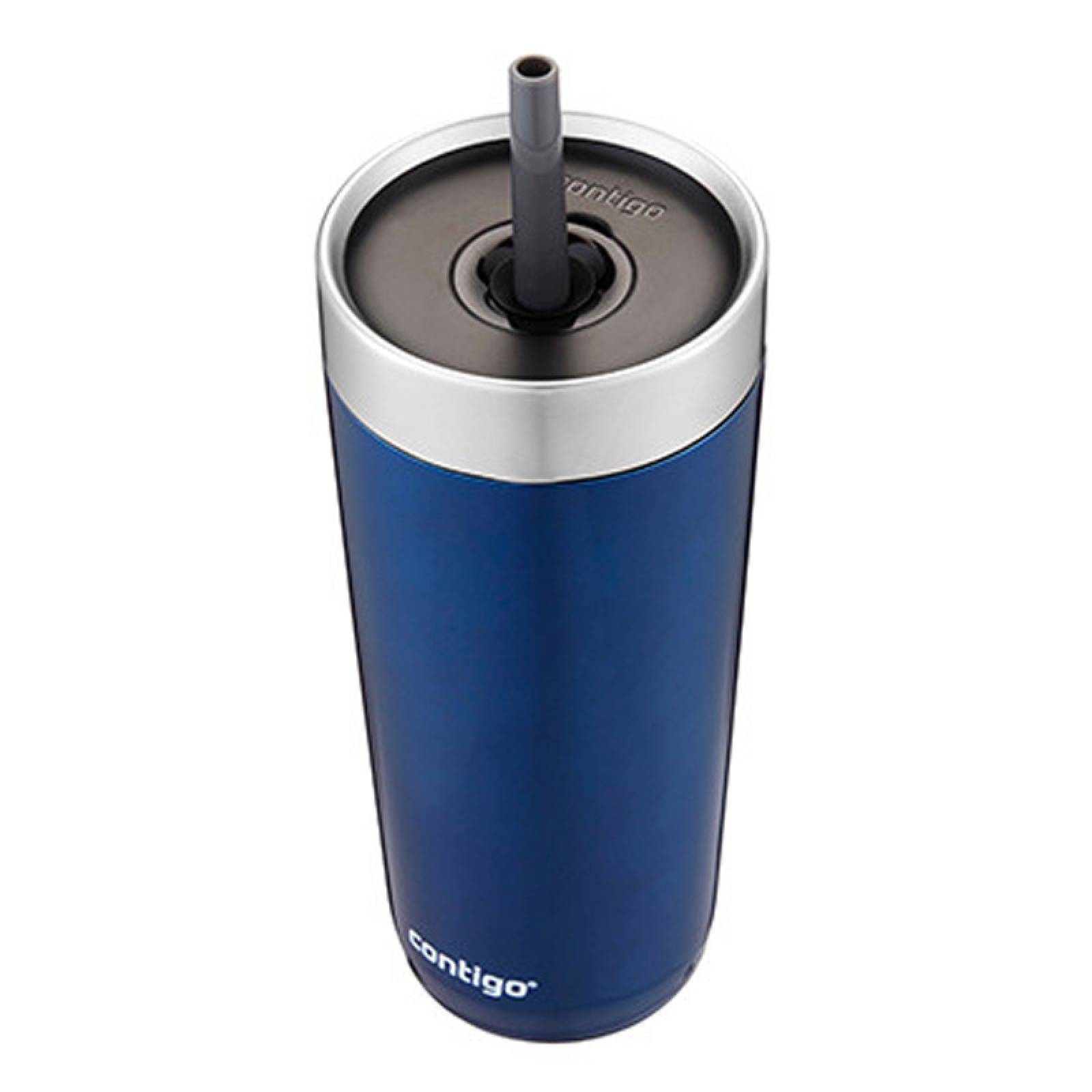 Vaso Luxe Tumbler 18 Oz Con Popote Acero Inoxidable Contigo Azul acero Azul Rey