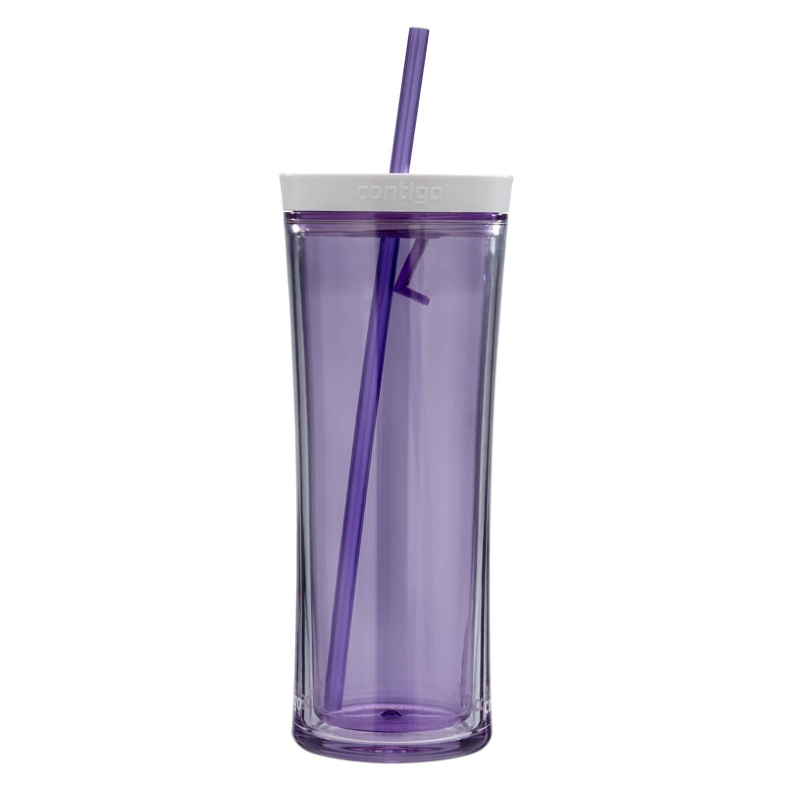 Vaso Shake Go 20 Oz Autoclose Doble Pared Con Popote Contigo Violeta