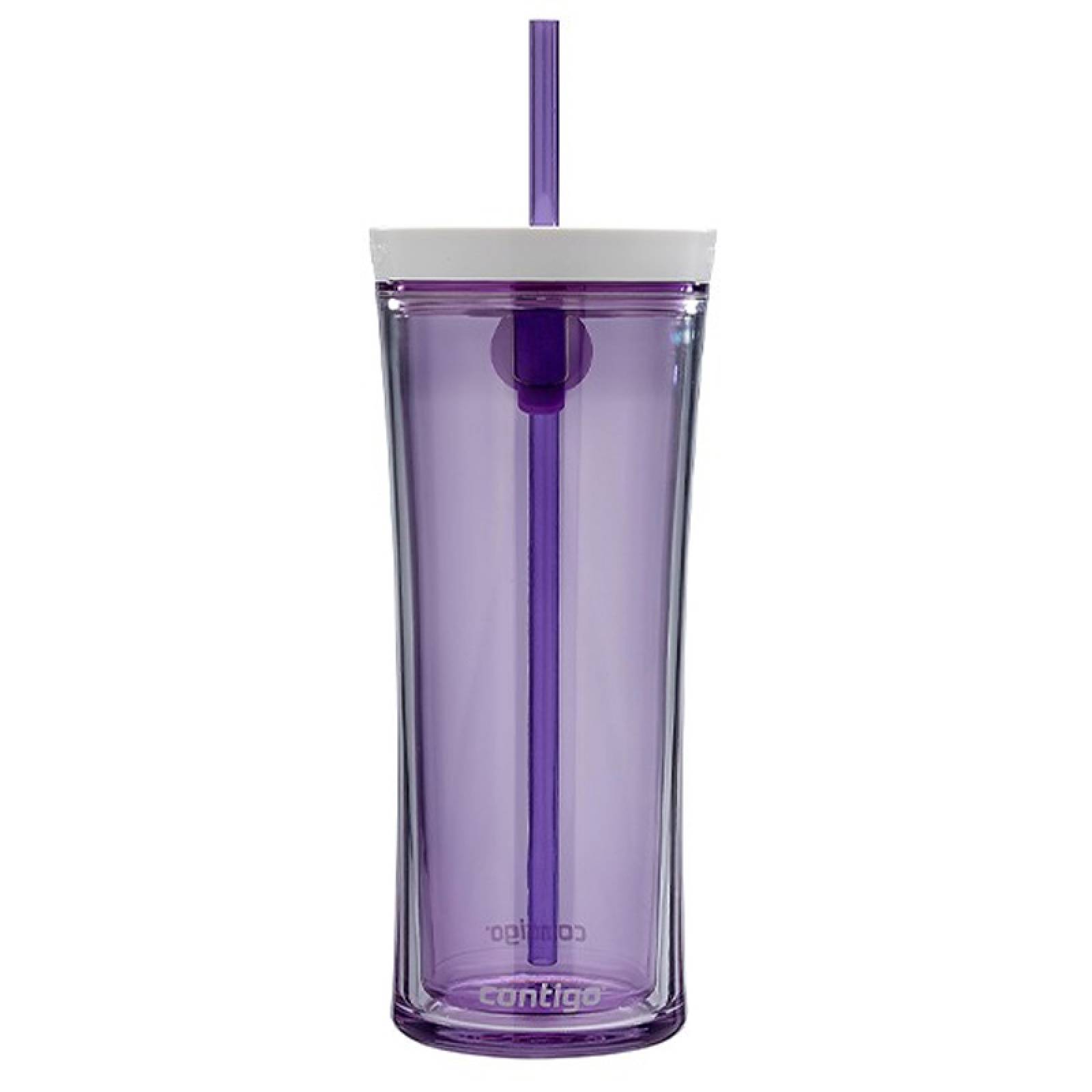 Vaso Shake Go 20 Oz Autoclose Doble Pared Con Popote Contigo Violeta