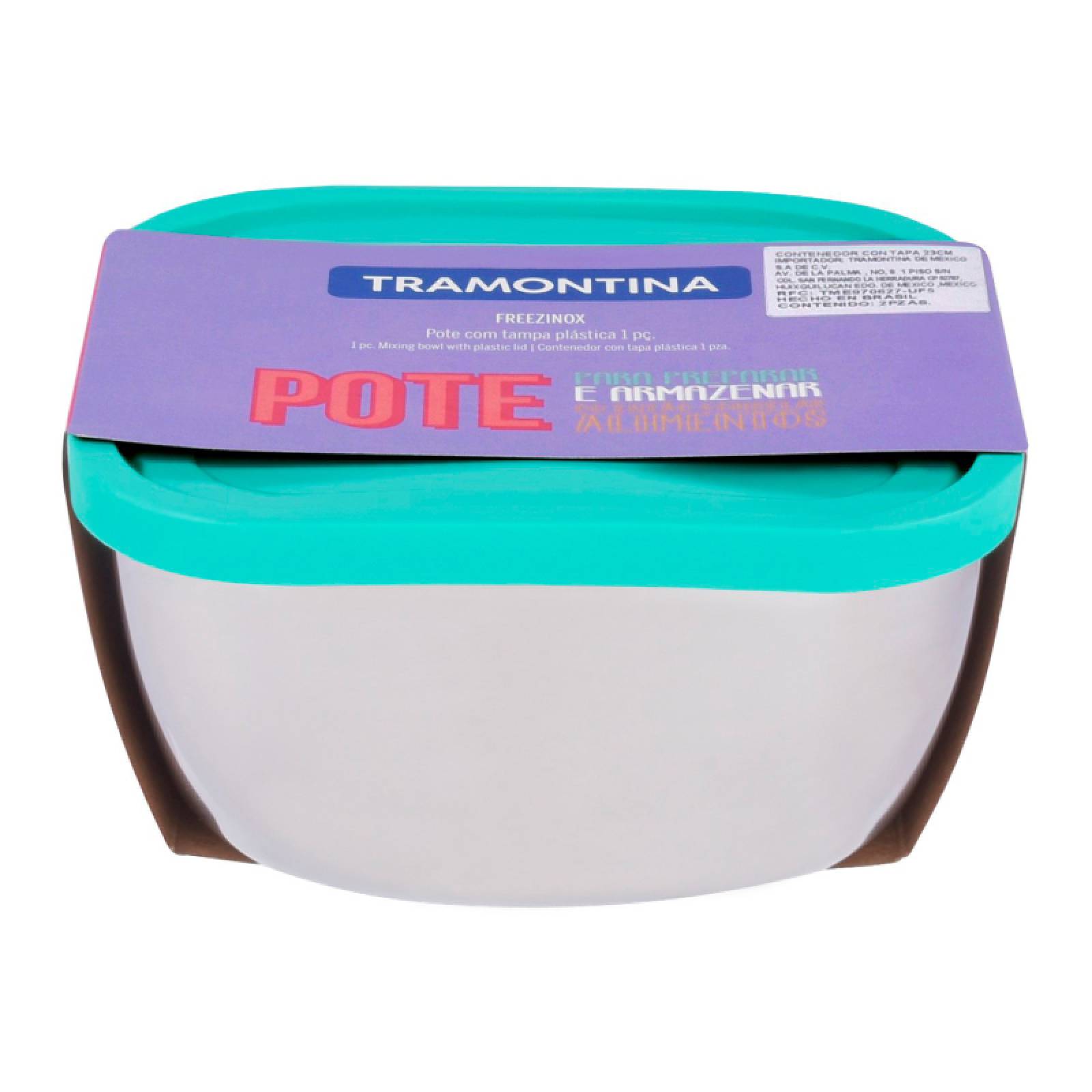 Toper Contenedor 23 Cm Con Tapa Aqua Cap 4 L 2pzs Tramontina