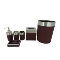 Set De Baño Dispensador + Jabonera + Vaso Chocolate Namaro