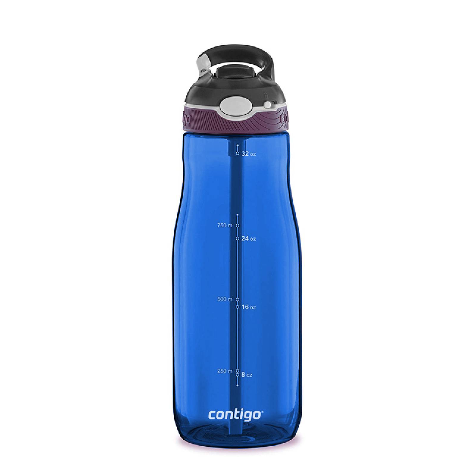 Botella Agua Plastica Asa De Clip Con Boquilla 946ml Contigo 1 Azul
