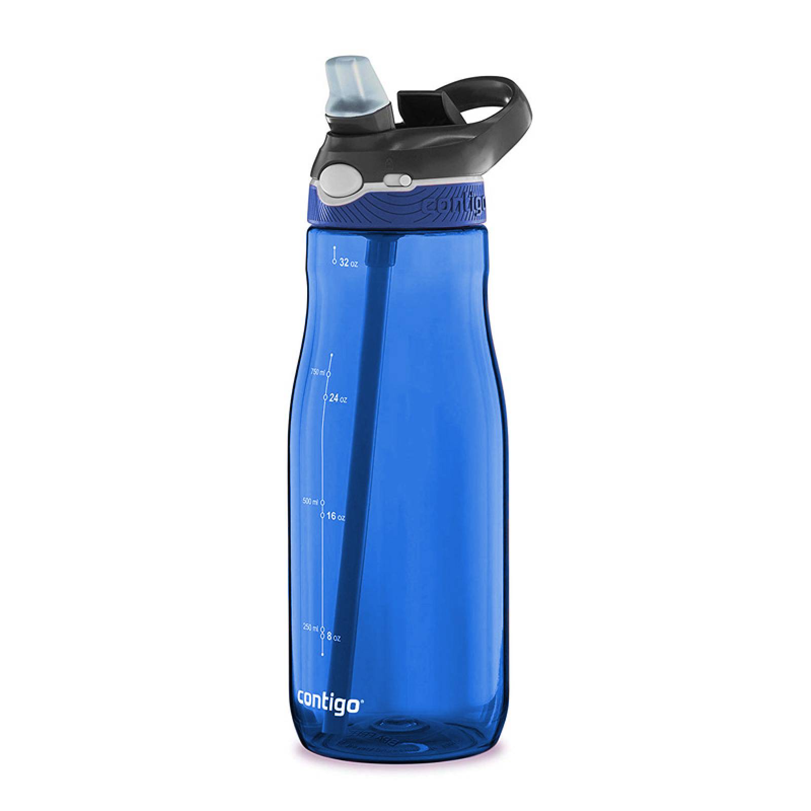 Botella Agua Plastica Asa De Clip Con Boquilla 946ml Contigo 1 Azul