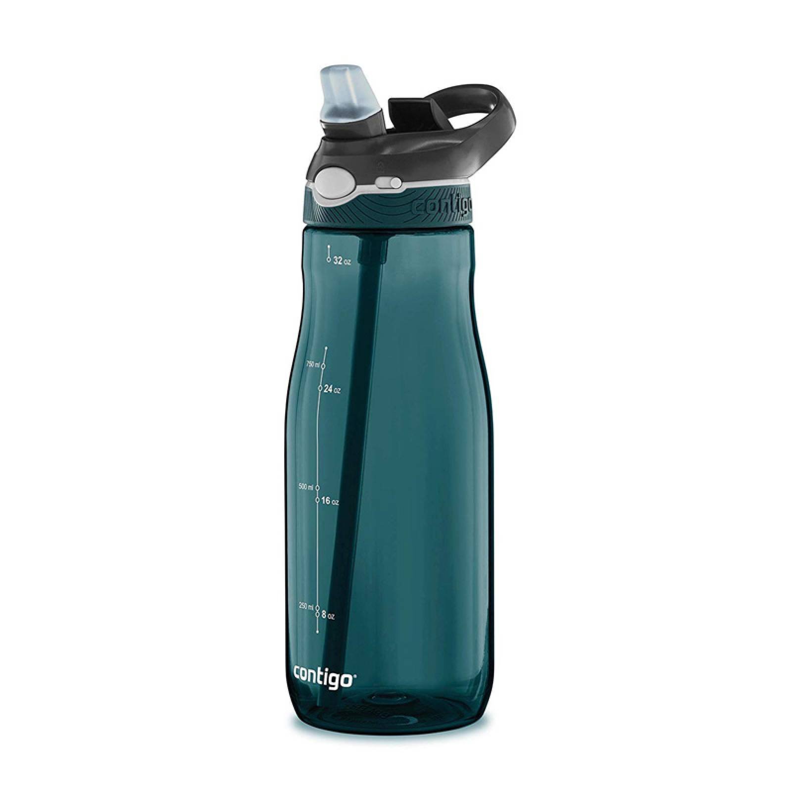 Botella Agua Plastica Asa De Clip Con Boquilla 946ml Contigo Verde Obscuro