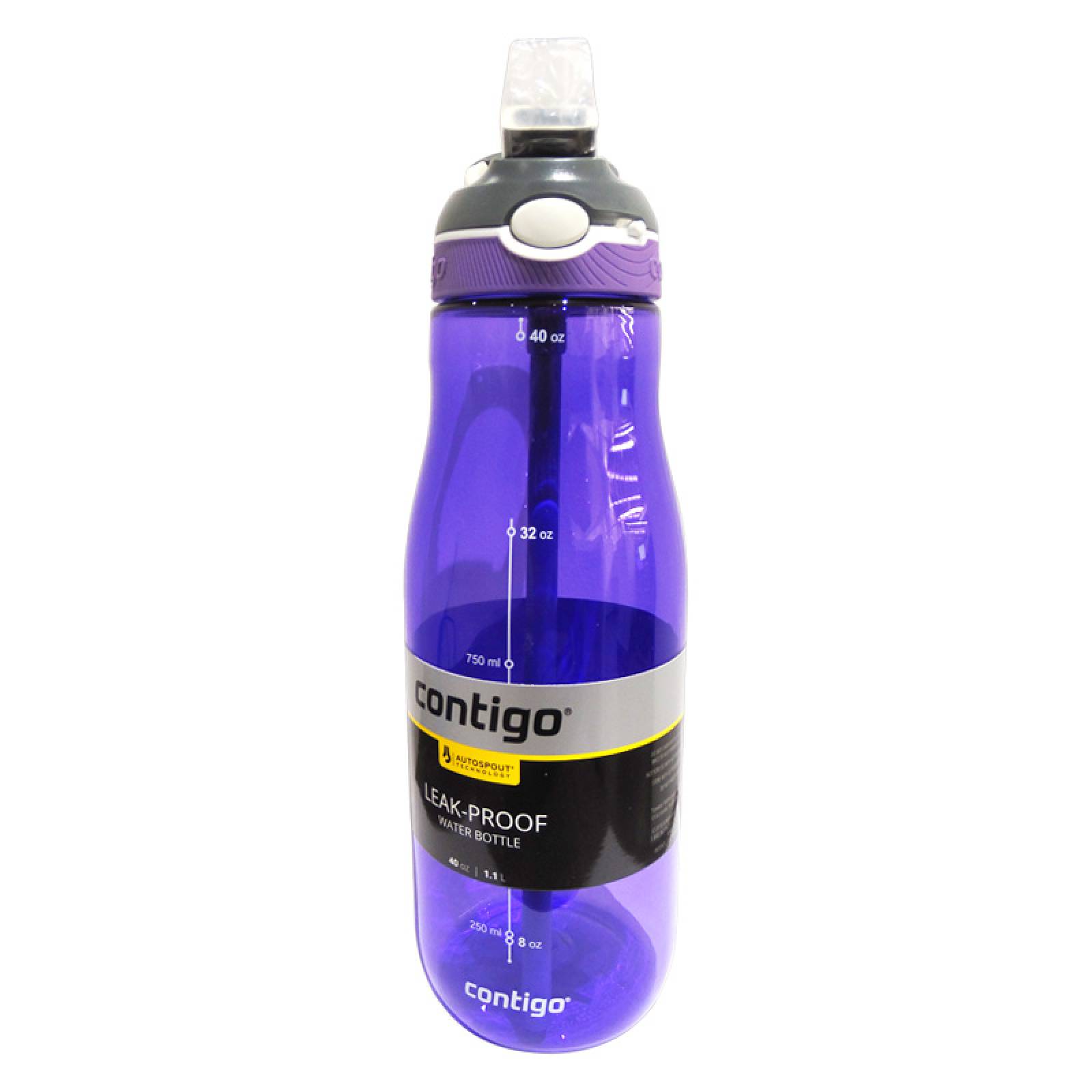 Botella Plastica Autospout Ashland Gris Humo 1183 Ml Contigo Violeta