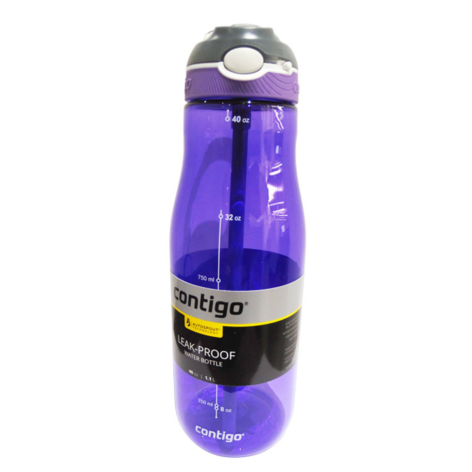 Botella Plastica Autospout Ashland Gris Humo 1183 Ml Contigo Violeta