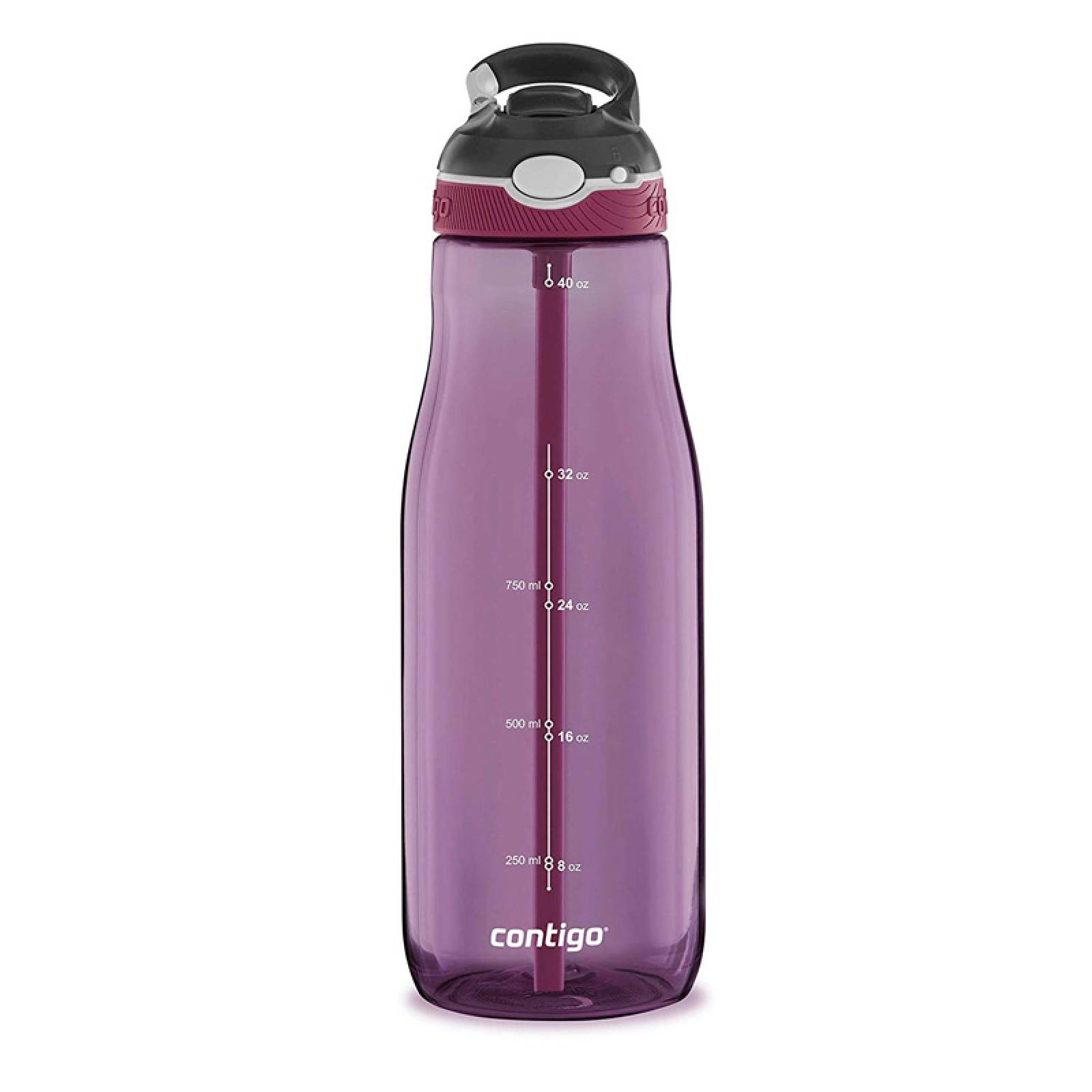 Botella Plastica Autospout Ashland Gris Humo 1183 Ml Contigo Morado