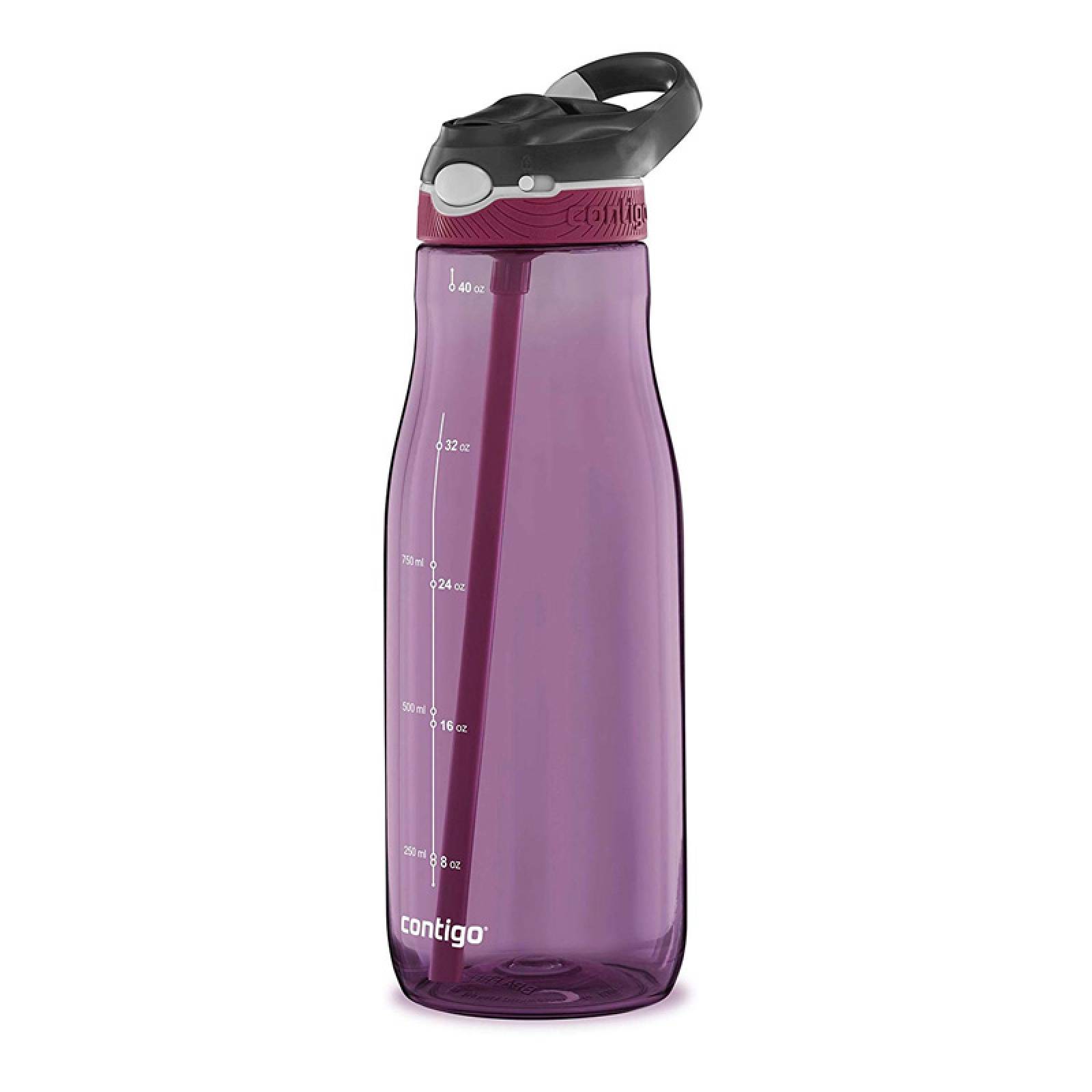 Botella Plastica Autospout Ashland Gris Humo 1183 Ml Contigo Morado