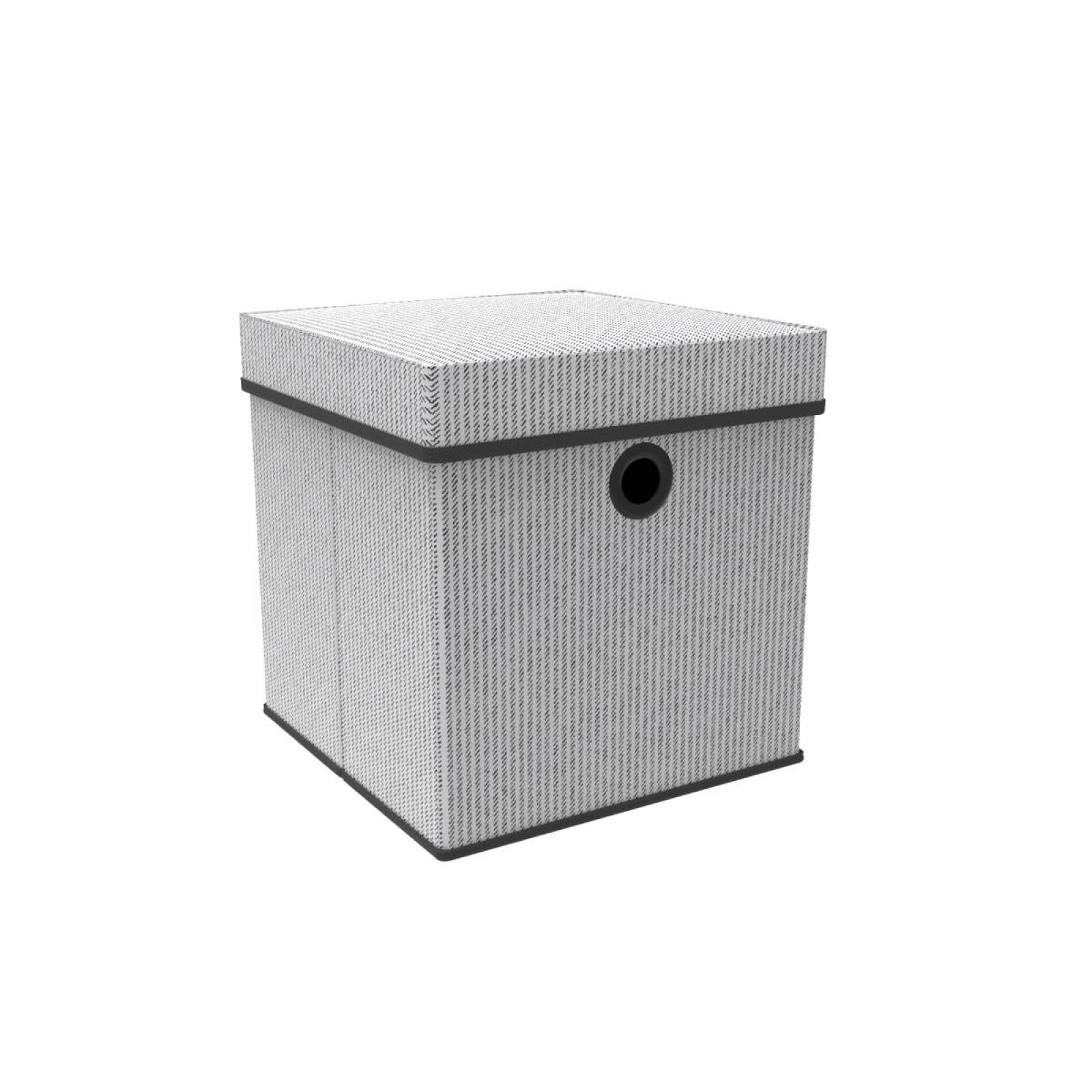 Caja Cesto Bote Organizador De Casa Lavanderia Para Ropa Sucia Plegable Rayas Gris Negro Londonor-44 