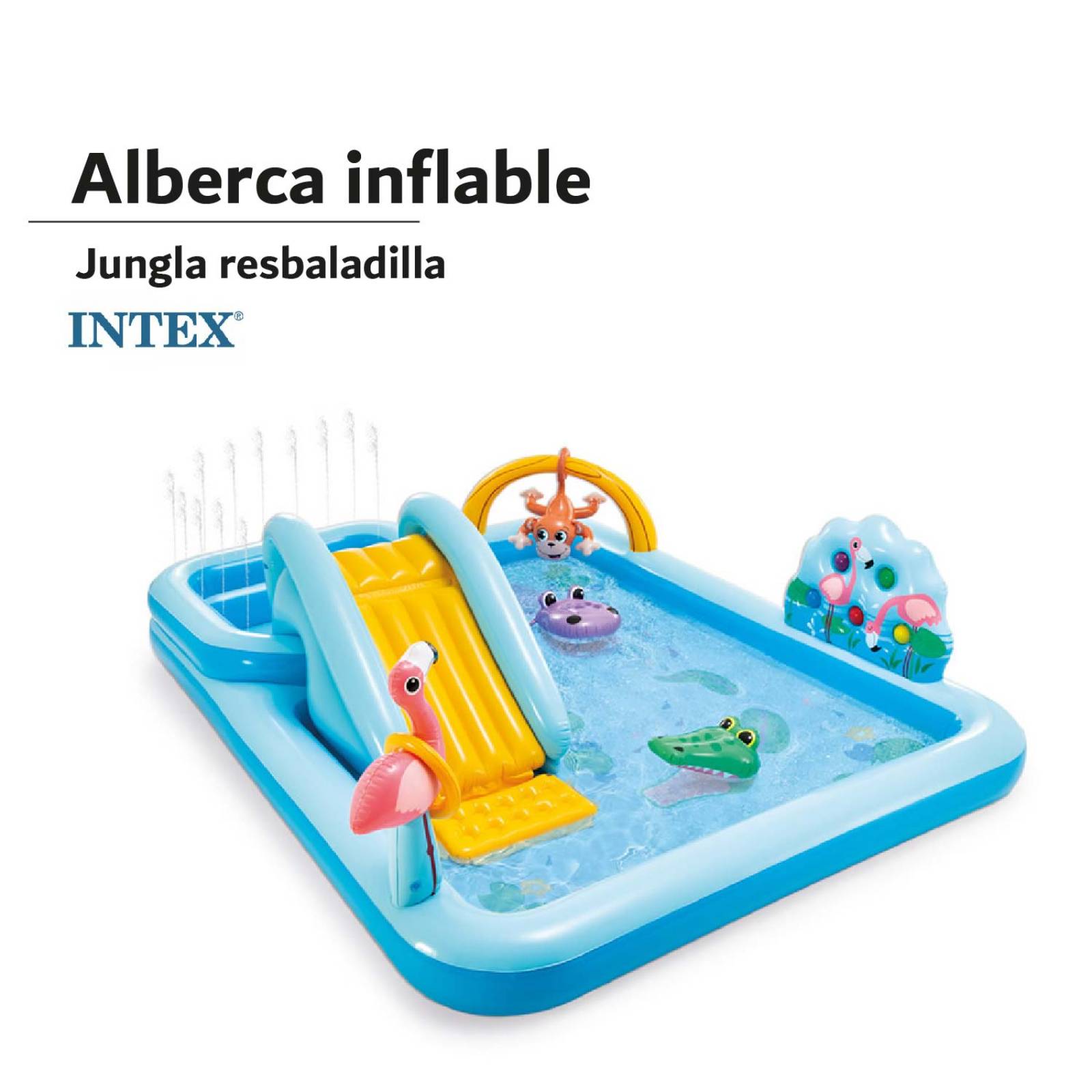 Alberca Inflable Centro De Juegos Jungla Resbaladilla Intex