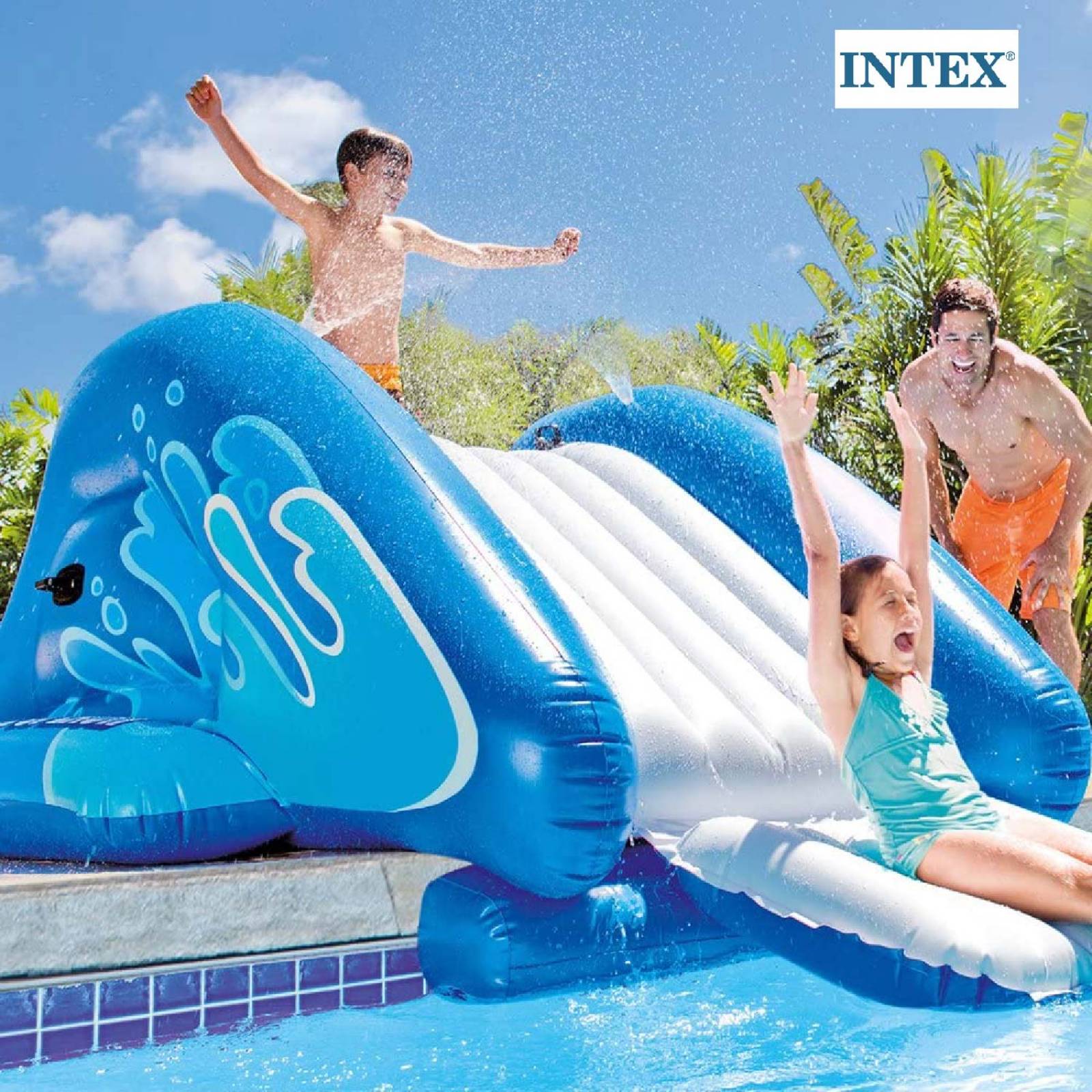 Resbaladilla Inflable Tobogan Con Chorro Para Albercas Intex