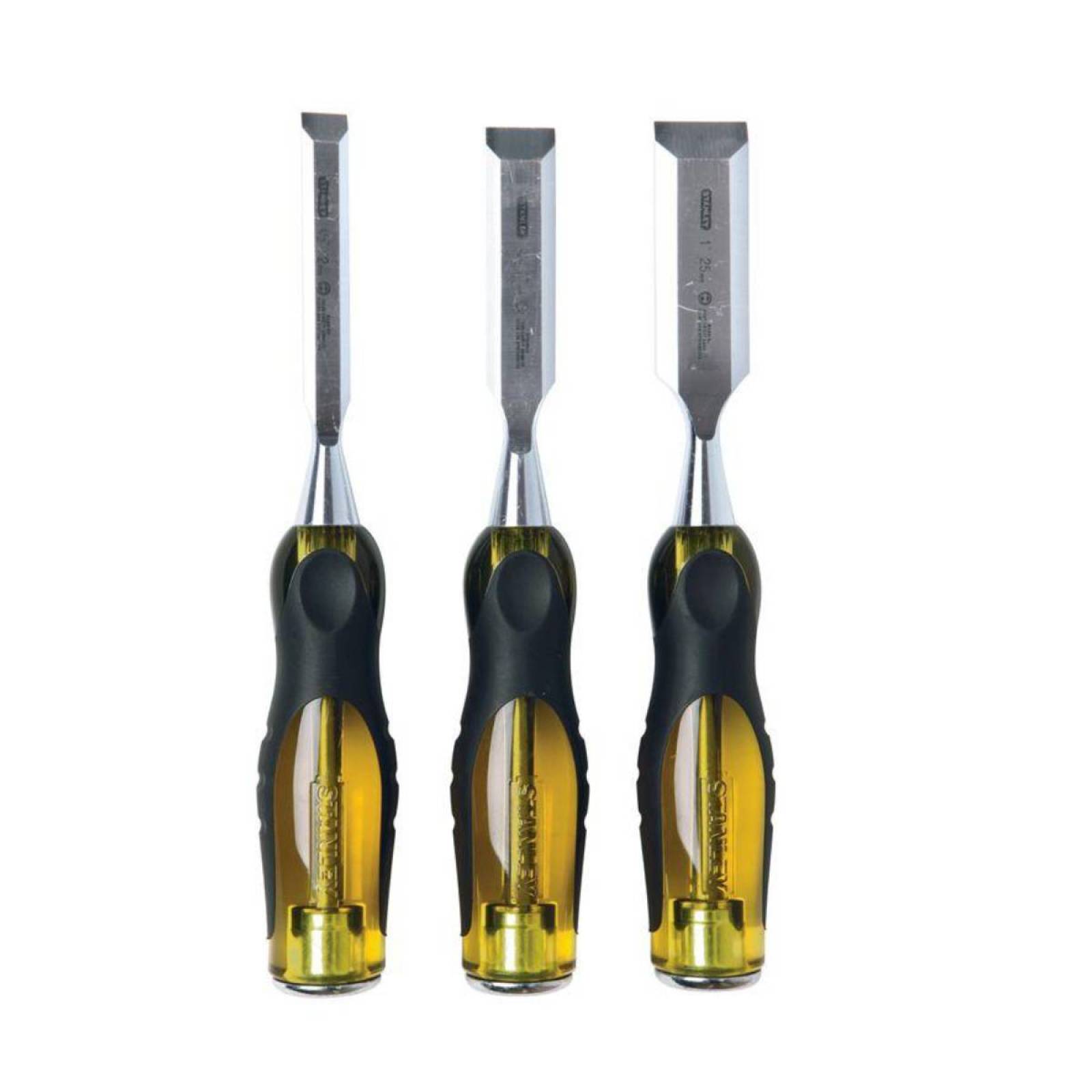 Juego 3 Formones Ingleses Bimaterial De Acero Fatmax Stanley 