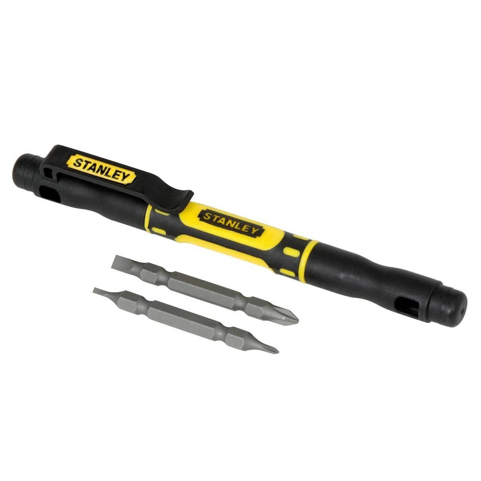 Desarmador Destornillador Bolsillo Pluma Clip 4 en 1 Stanley