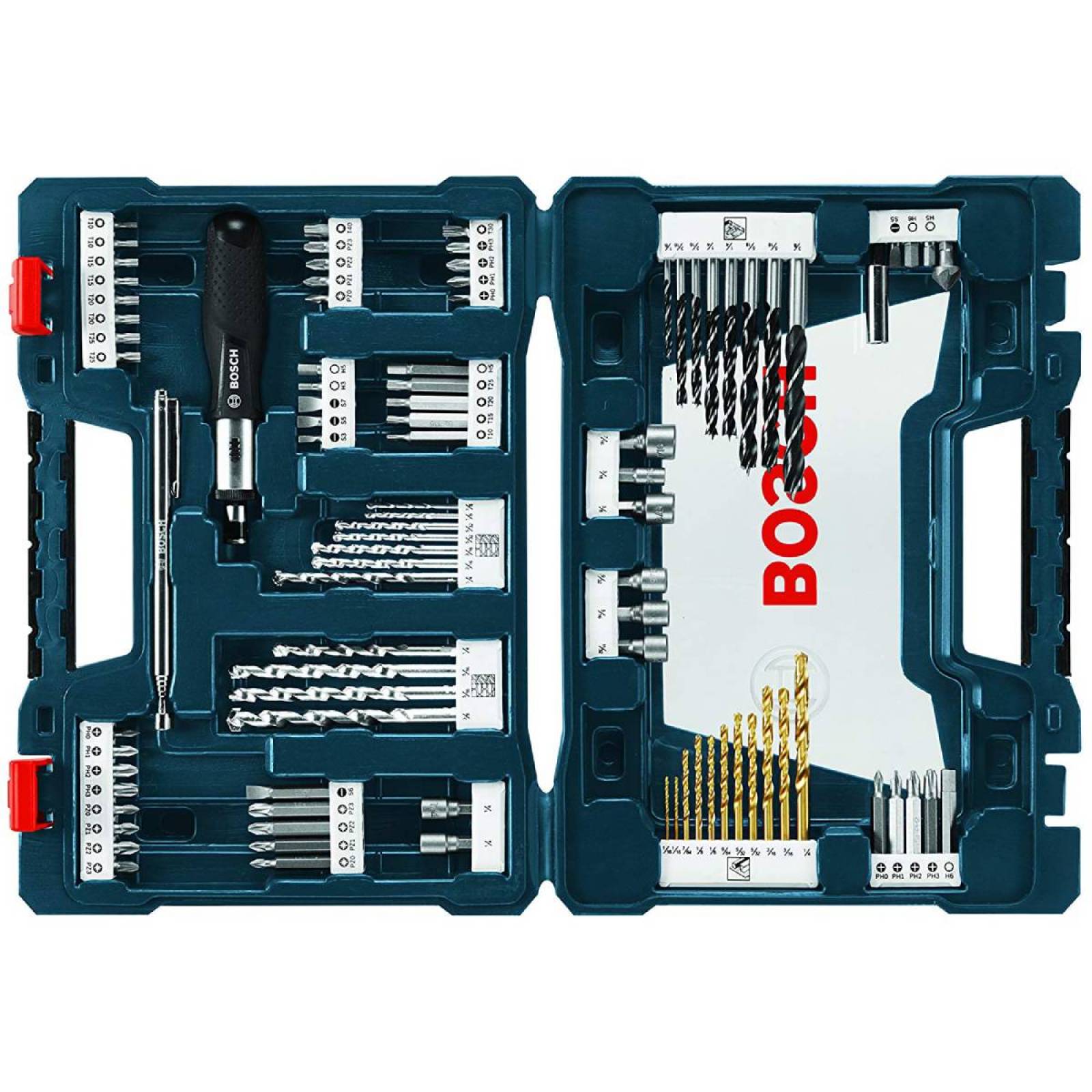 Set Brocas Destornillador V-line 91pz + Estuche Ms4091 Bosch 