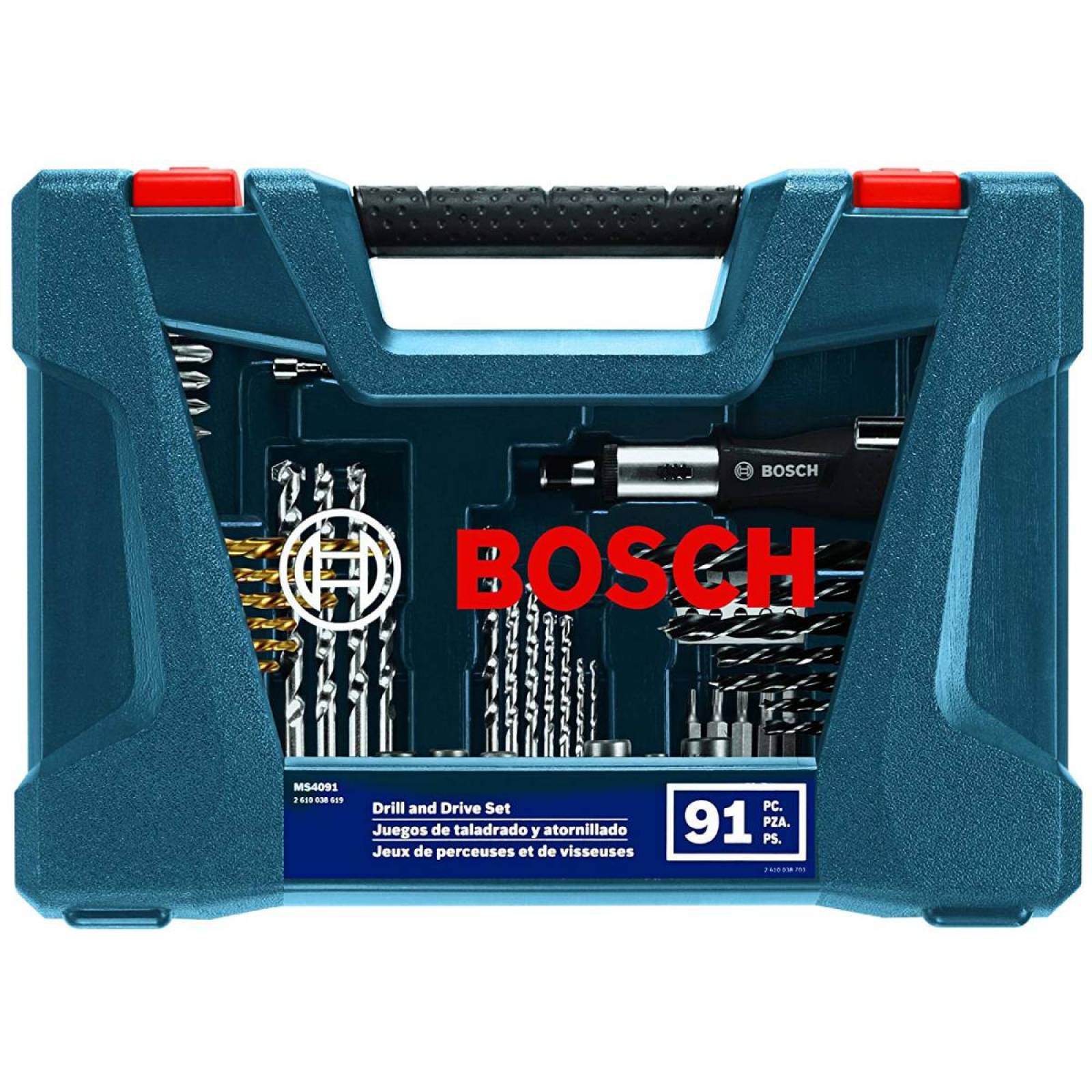 Set Brocas Destornillador V-line 91pz + Estuche Ms4091 Bosch 