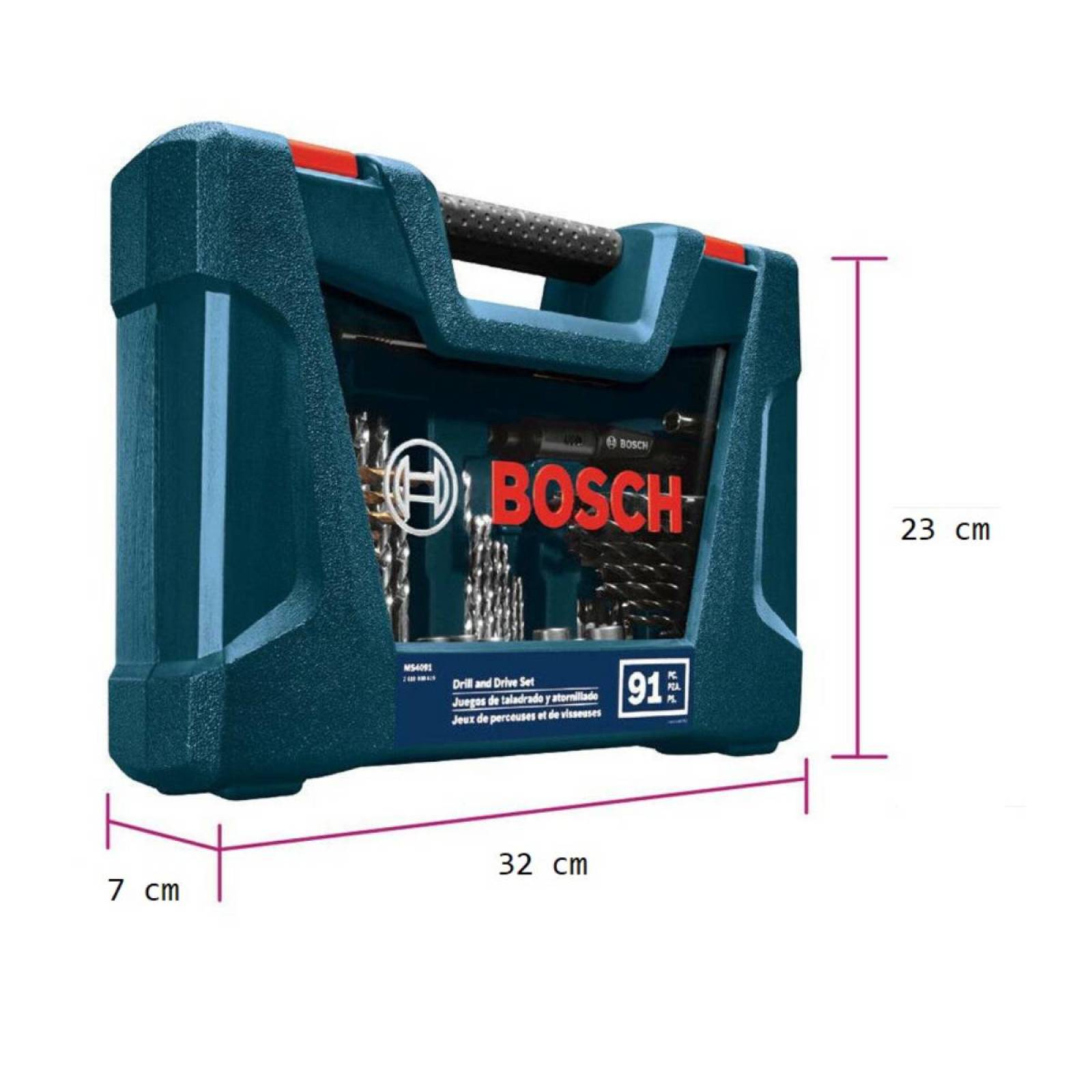 Set Brocas Destornillador V-line 91pz + Estuche Ms4091 Bosch 