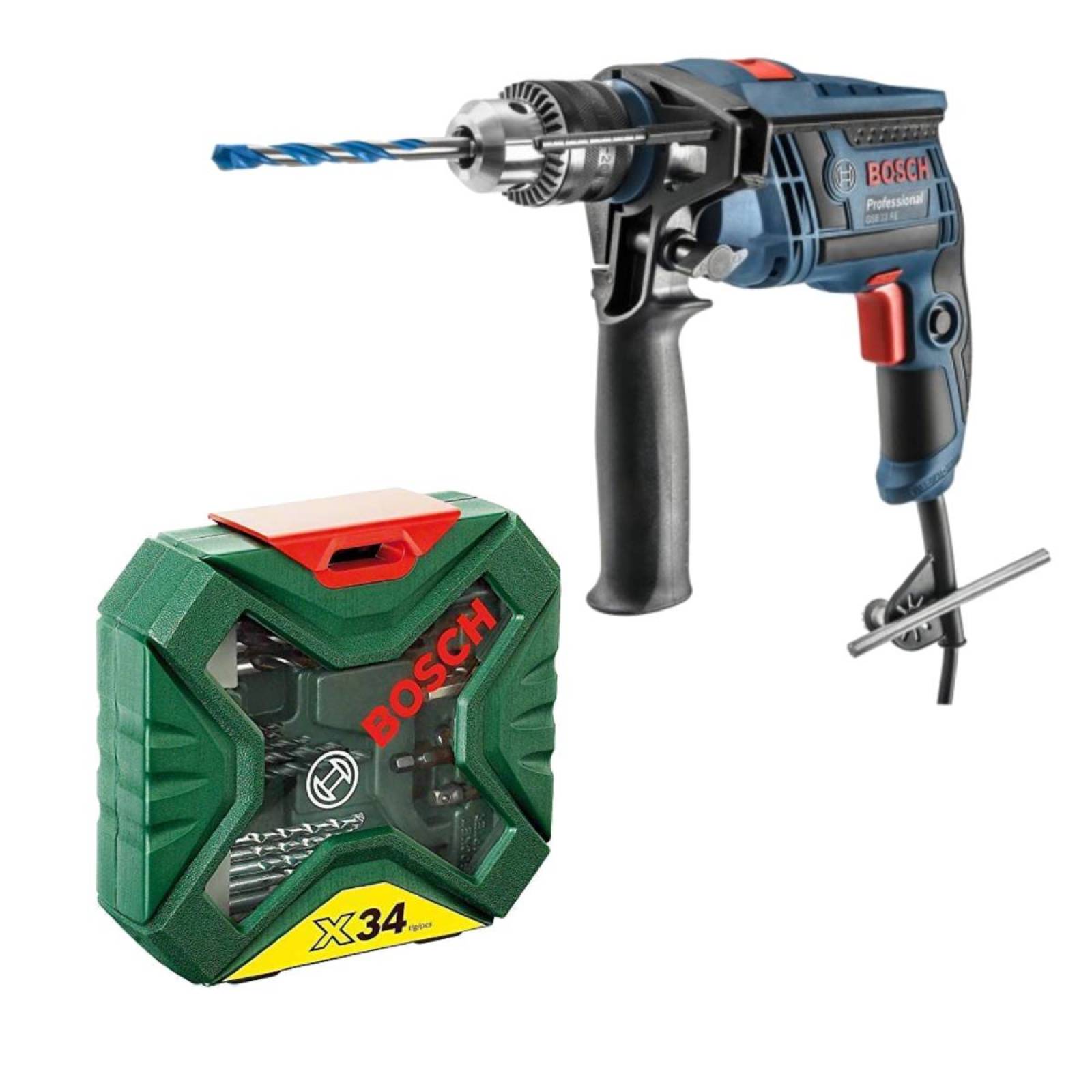 Combo Rotomartillo Gsb 13re + Set X-line 34 Piezas Bosch 