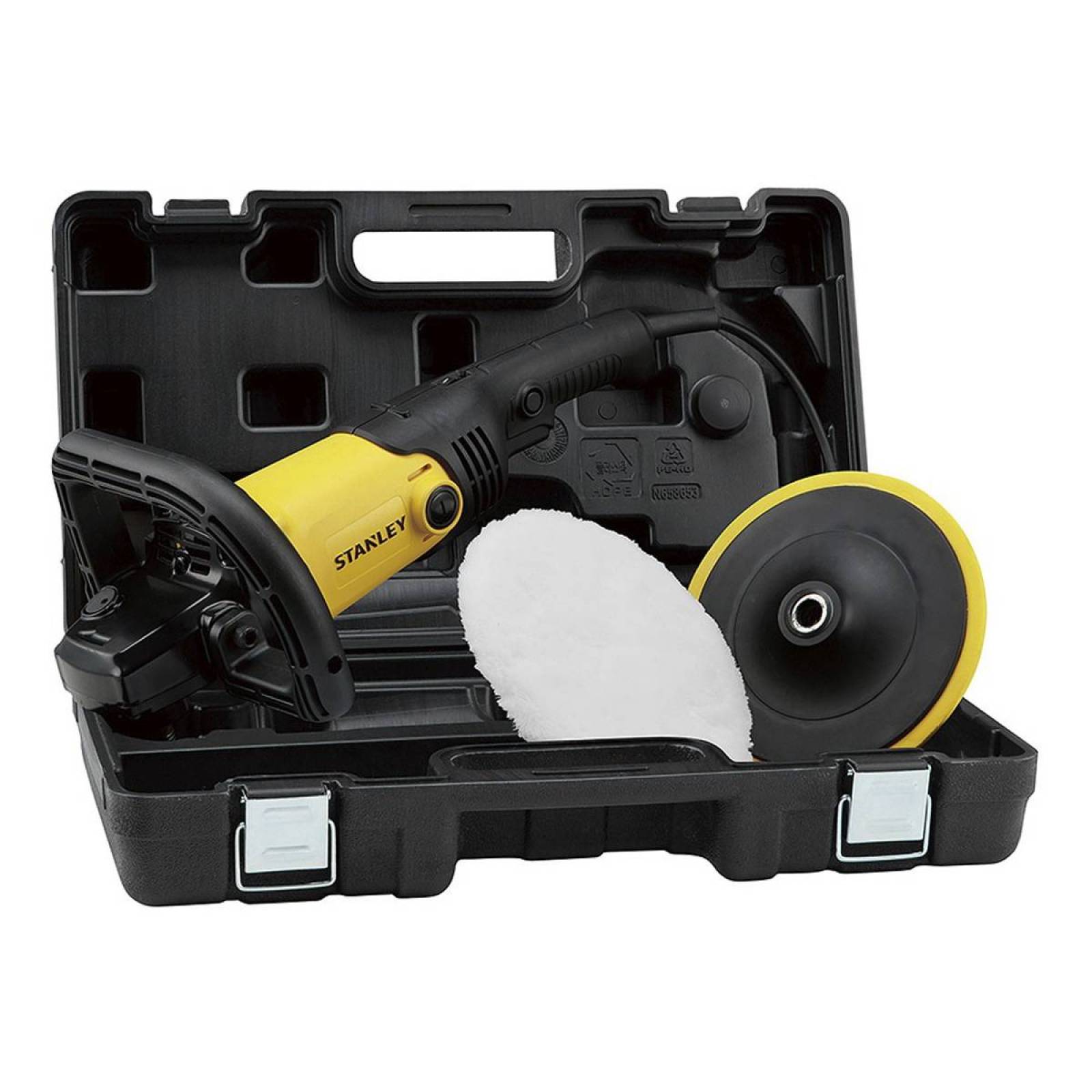 Pulidora 7 In 1300w 180 Mm + Caja Plastica Y Bonete Stanley 