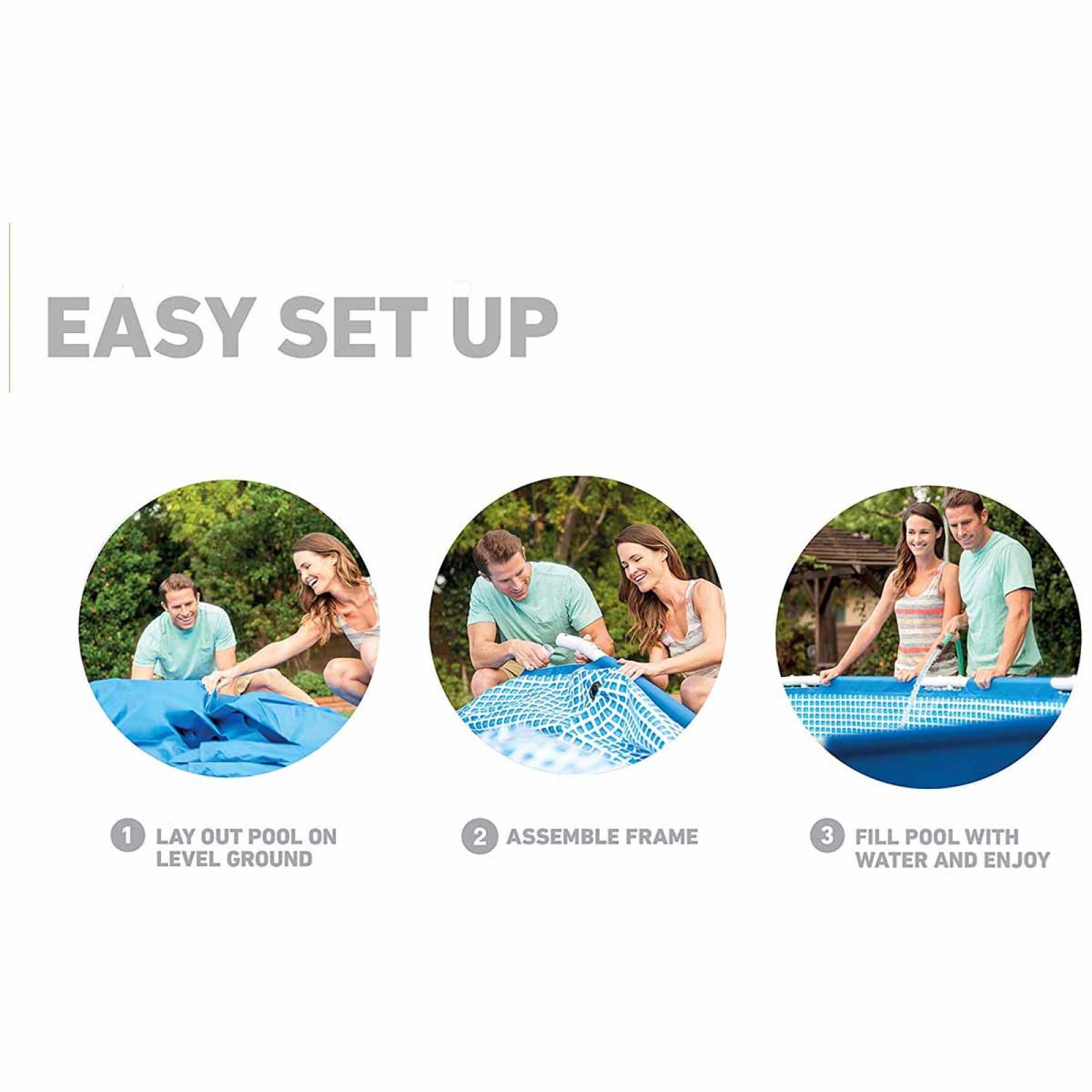 Alberca Piscina Hogar Circular 305x76cm Metal Frame Intex 
