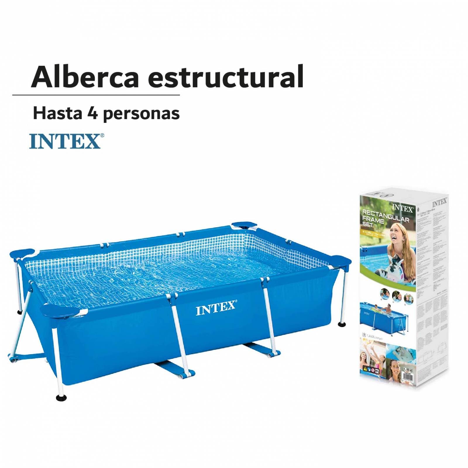 Piscina Alberca Hogar Rectangular 220 X 150 X 60 Cm Intex 