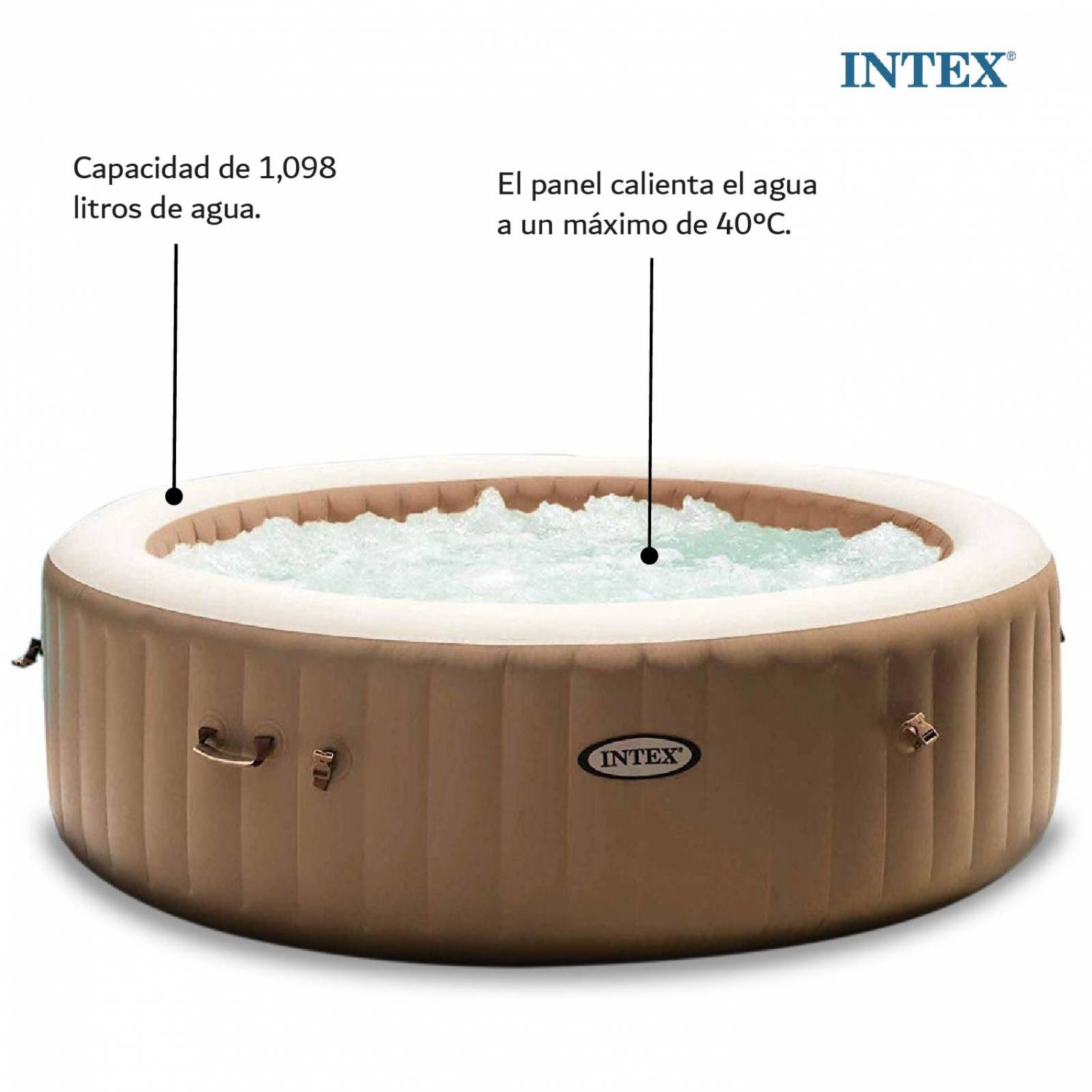 Tina Jacuzzi Inflable Spa 6 Per Burbuja 2.15 M Purespa Intex