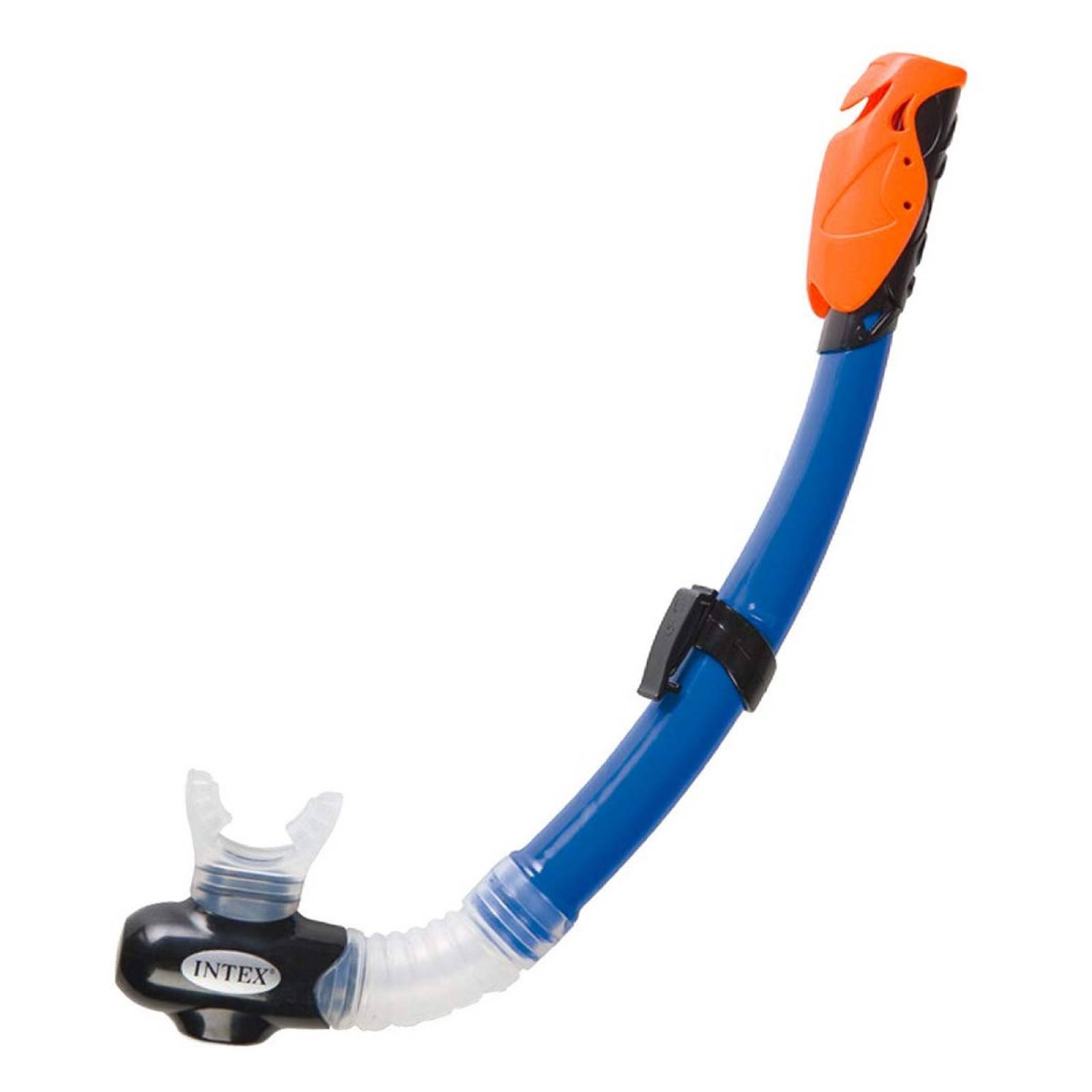 Set Snorkel Tubo + Mascara Buceo Azul Silicone Piscina Intex