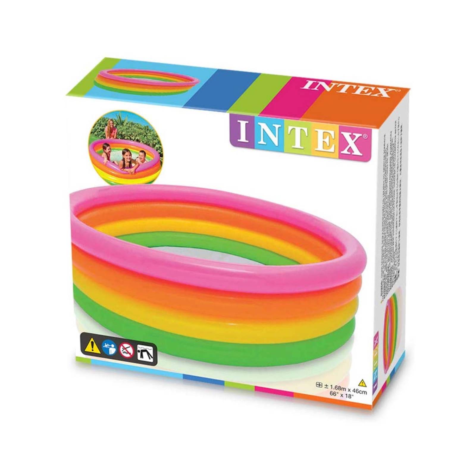 Piscina Alberca Inflable Redonda 4 Aros Niño Hogar Intex 