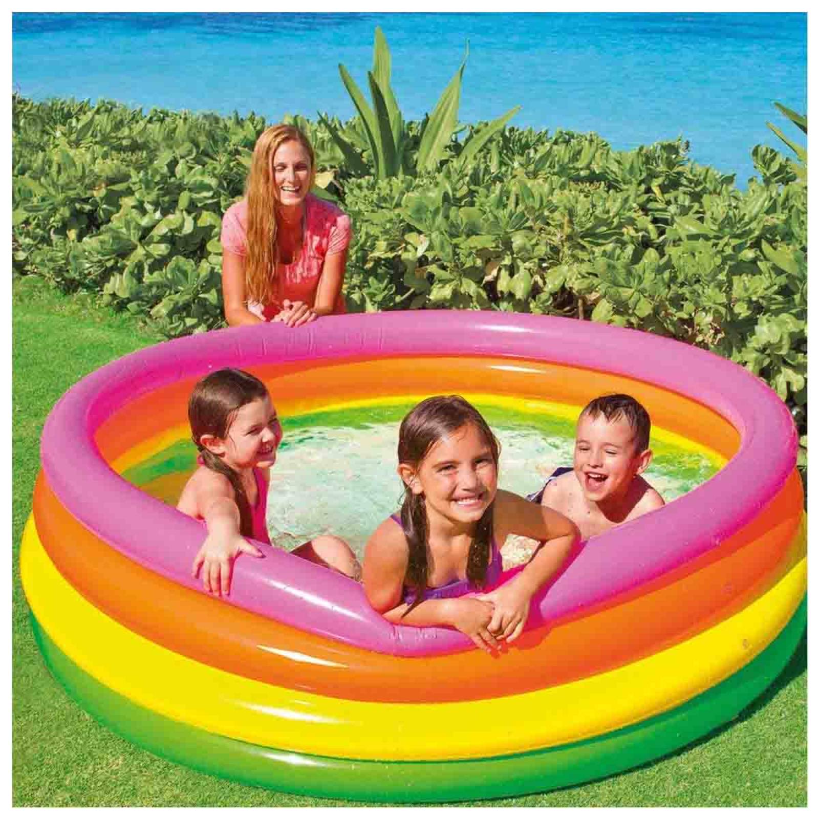 Piscina Alberca Inflable Redonda 4 Aros Niño Hogar Intex 
