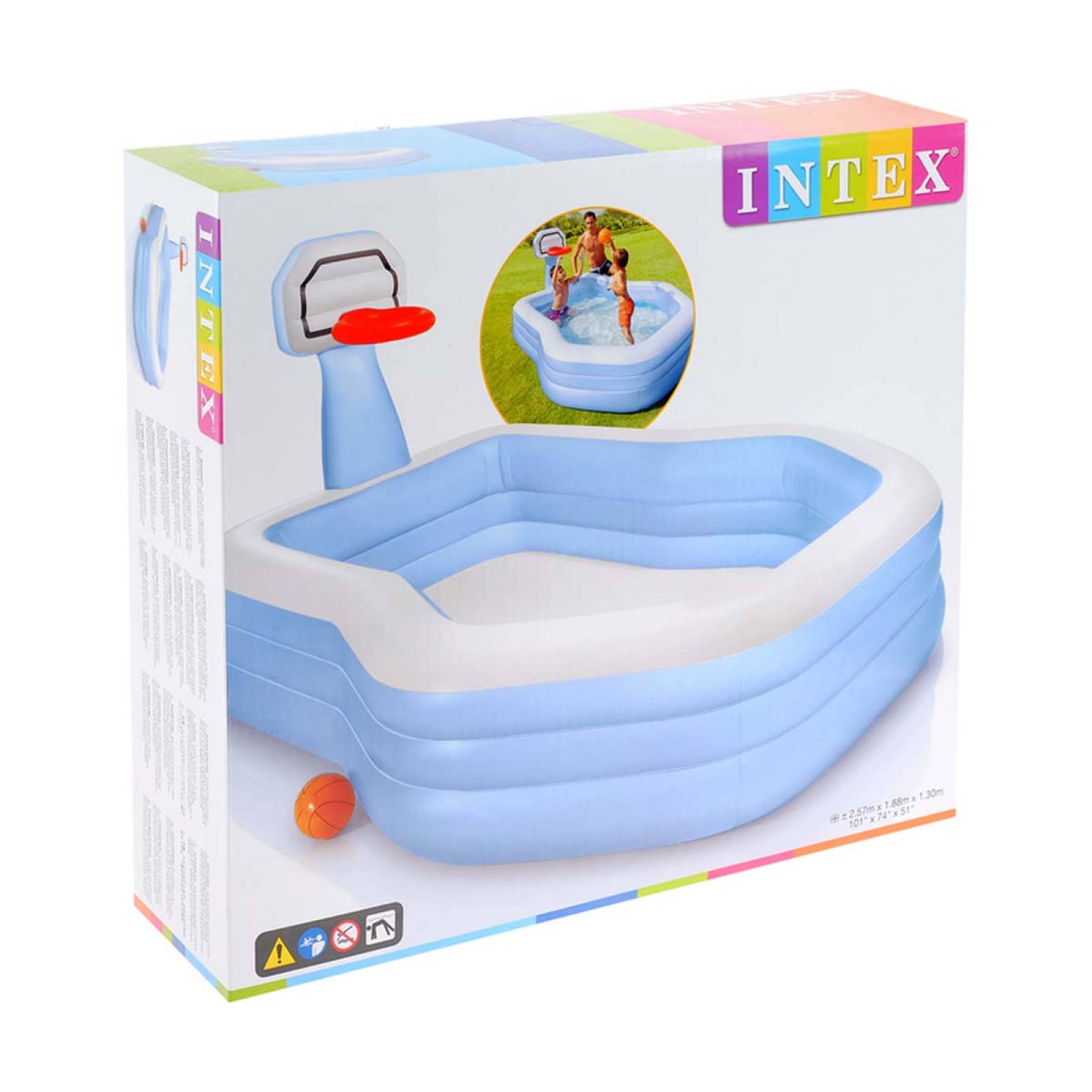 Alberca Piscina Familiar Canasta De Basketball Hogar Intex 
