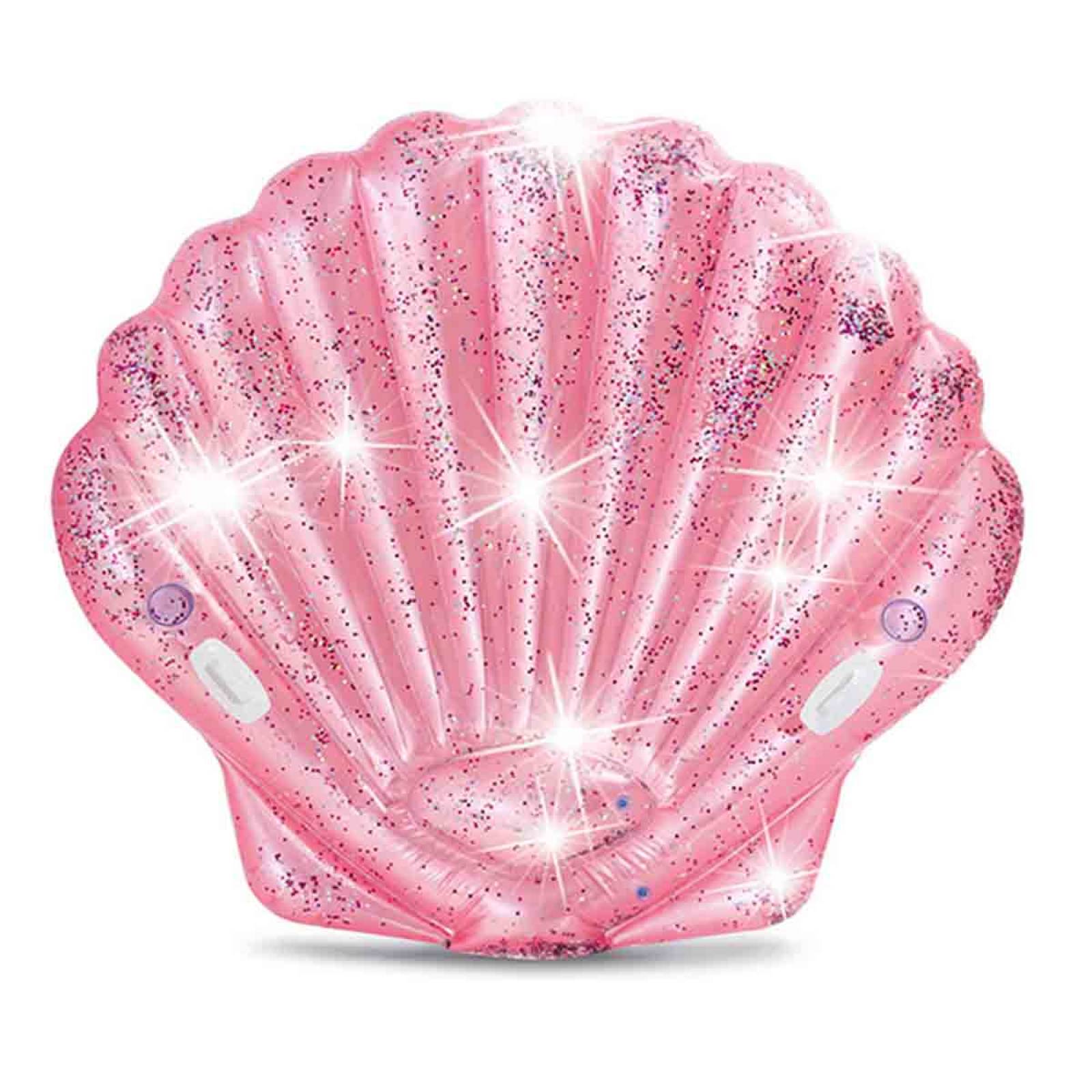 Almeja Concha Rosa Inflable Alberca Glitter Playa Intex 