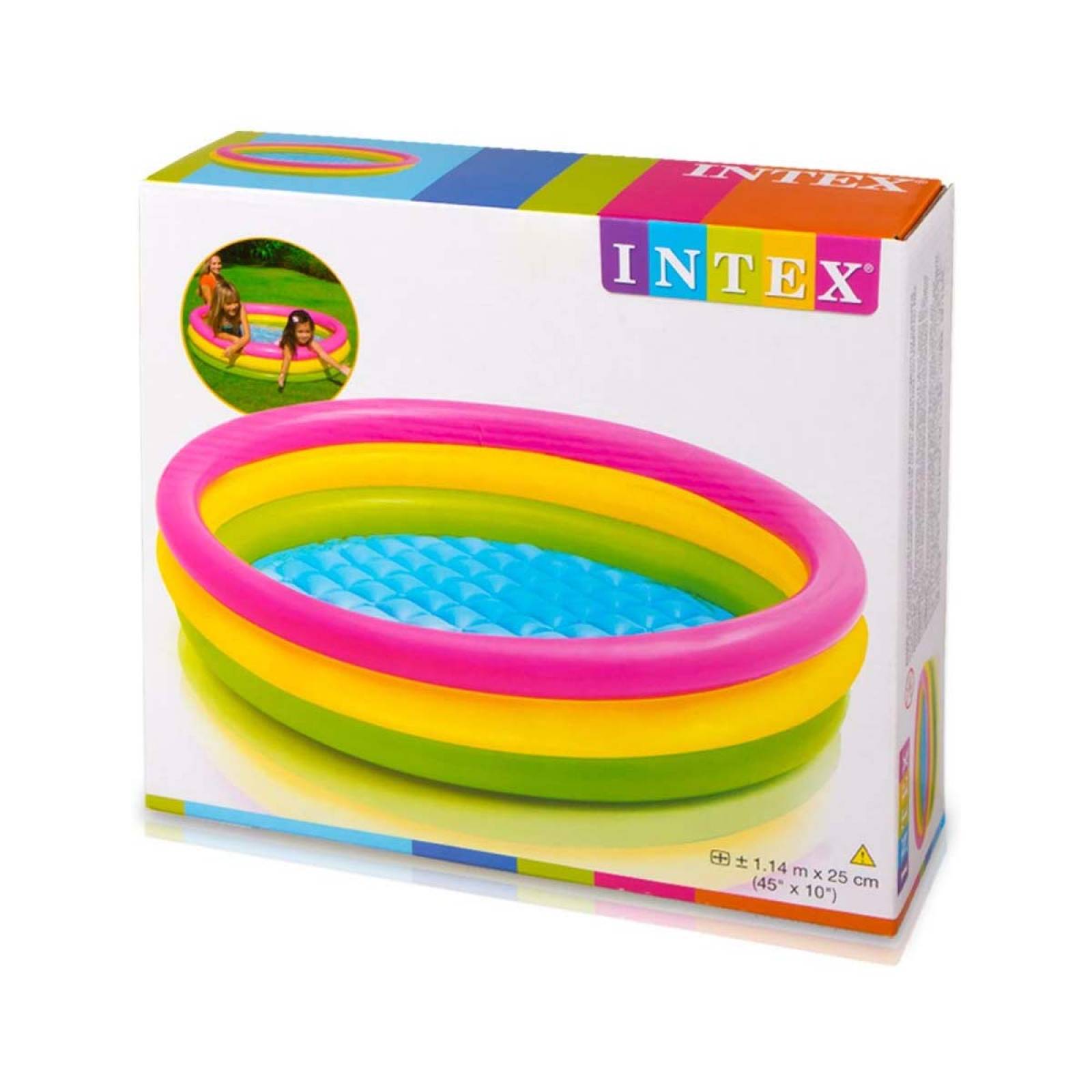 Alberca Piscina Inflable 3 Aros Para Niño 25cm Hogar Intex 