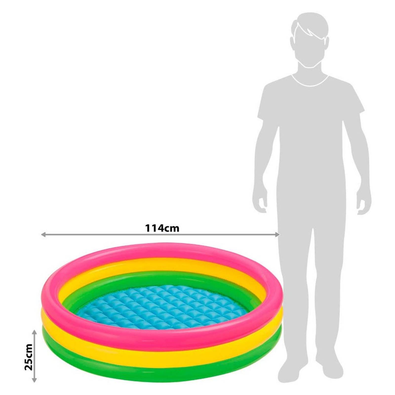 Alberca Piscina Inflable 3 Aros Para Niño 25cm Hogar Intex 