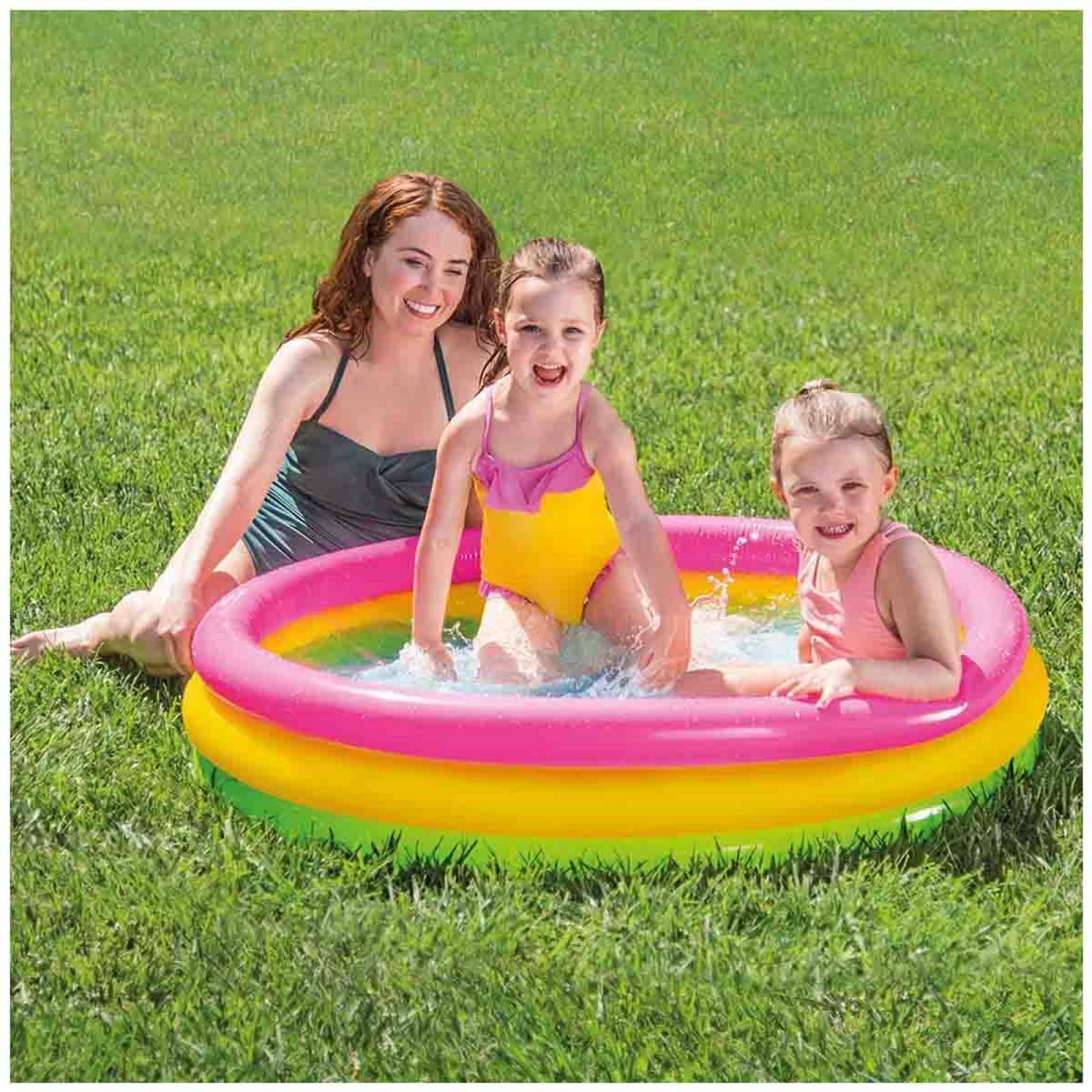 Alberca Piscina Inflable 3 Aros Para Niño 25cm Hogar Intex 