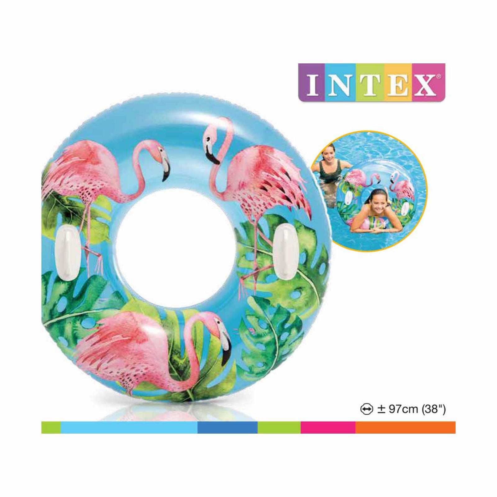 Inflable Flotador Dona Tropical 97 Cm Alberca Piscina Intex 