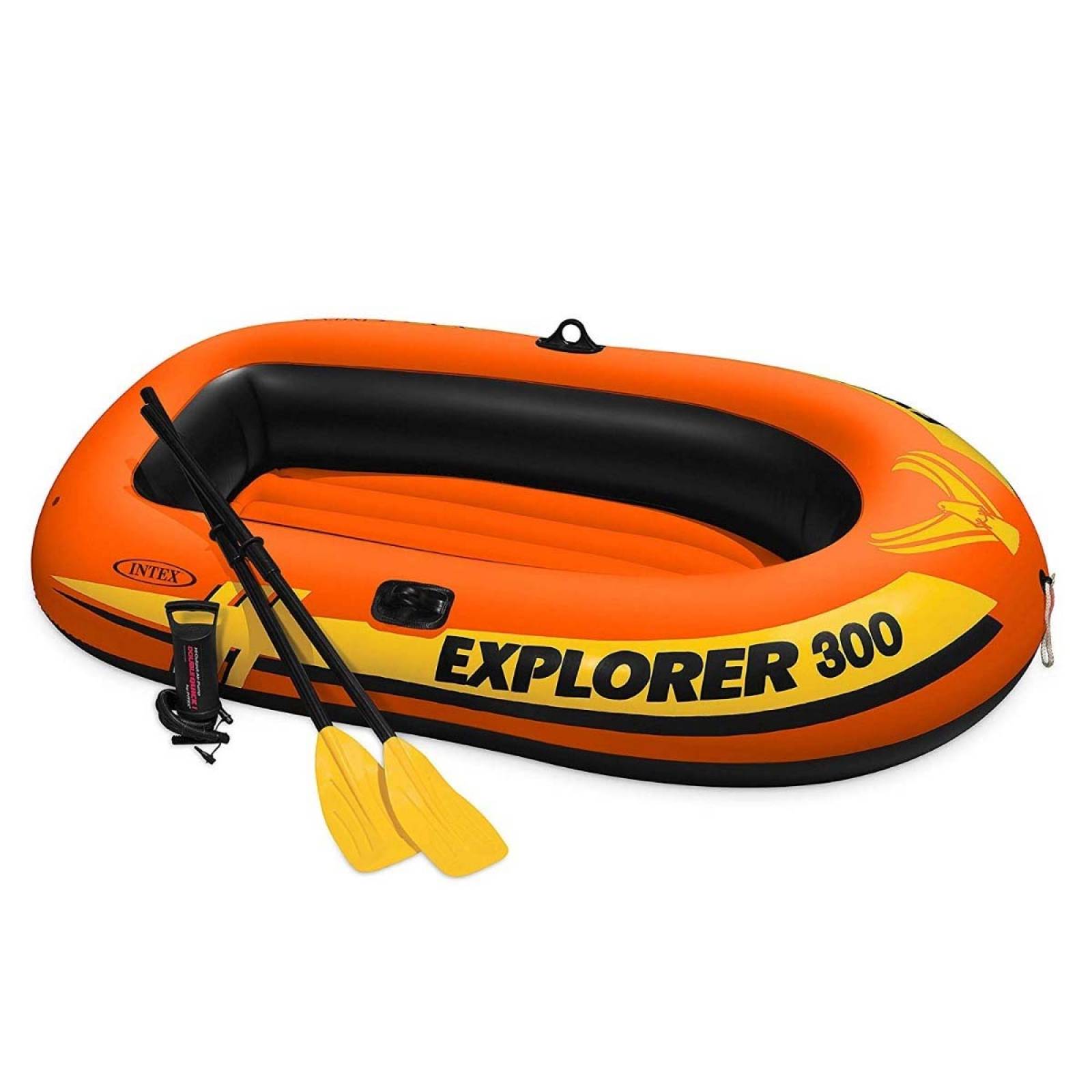 Lancha Inflable Explorer 300 Remos + Lago Bomba Rio Intex 