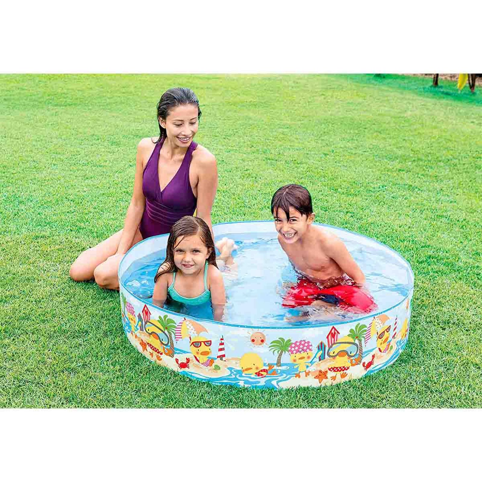 Piscina Circular Armable Patitos 122 X 25 Cm Hogar Intex 