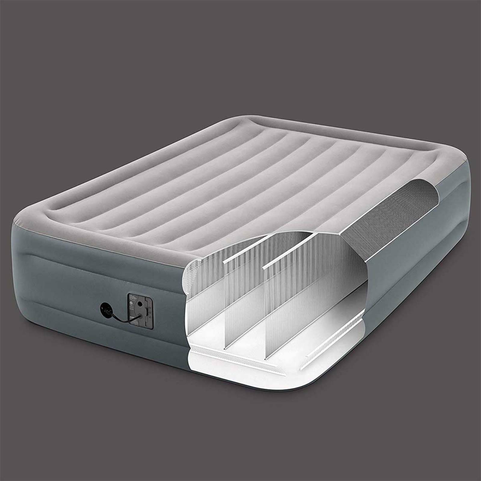 Colchon Inflable Campismo Doble Altura Queen + Bomba Intex 